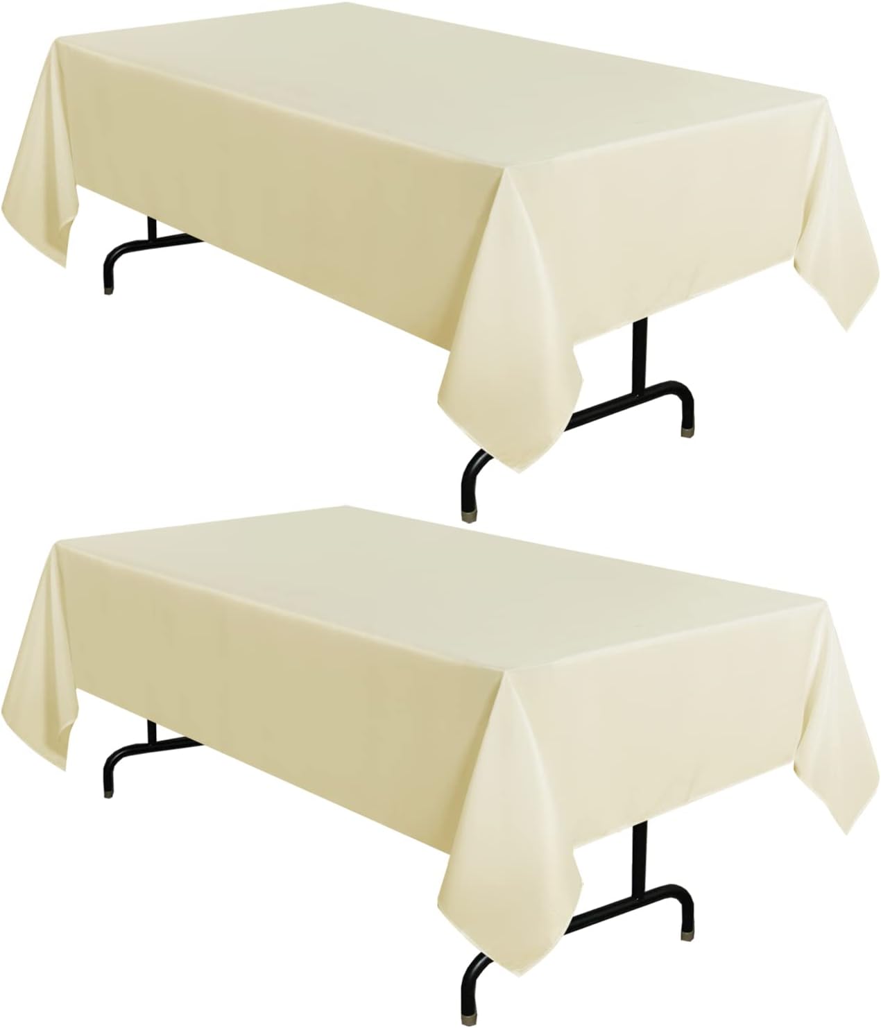 sancua 6 Pack White Tablecloth 90 x 156 Inch - Rectangle Table Cloth for 8 Feet Tables Stain and Wrinkle Resistant Washable Polyester Table Cover for Dining Wedding Banquet Party Buffet Restaurant