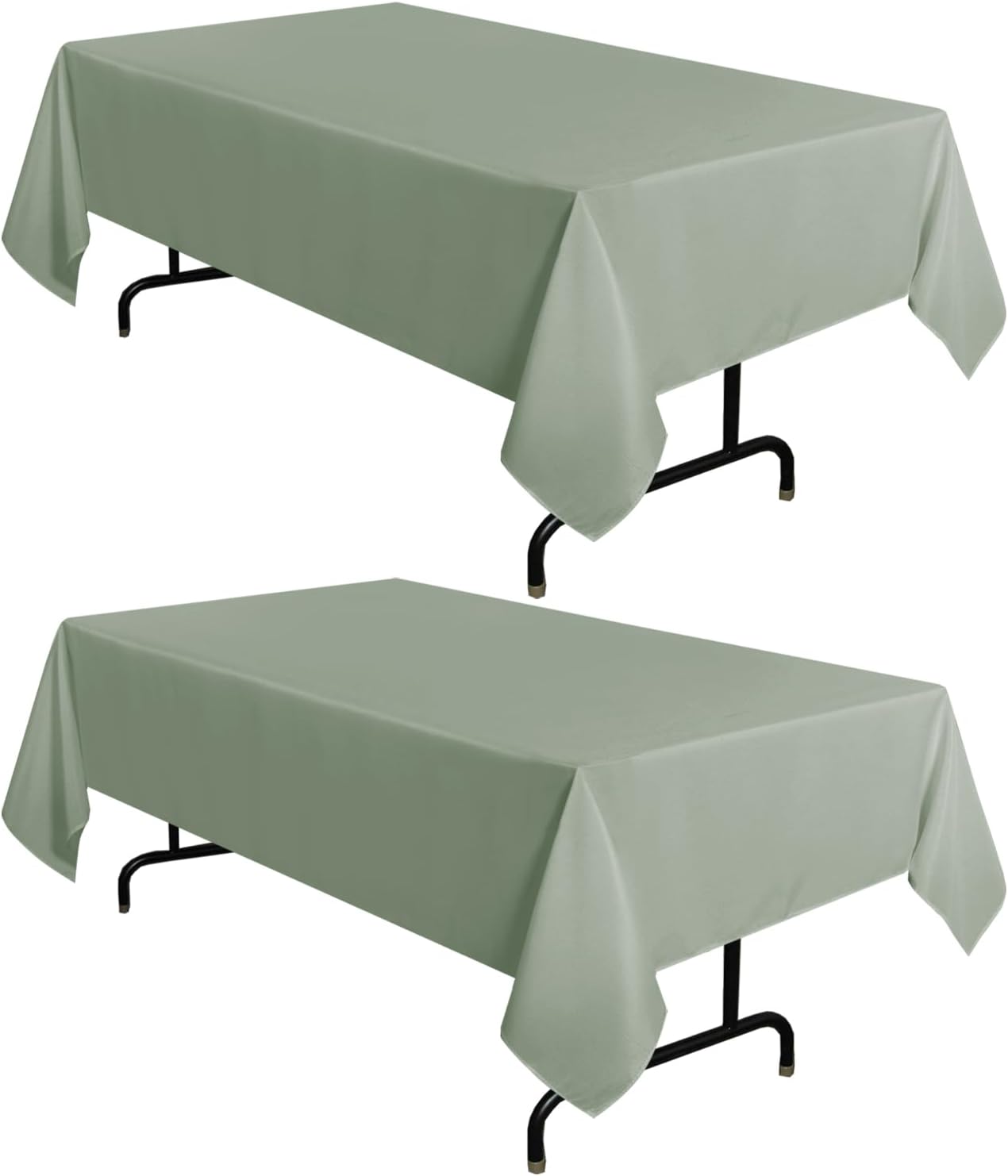 sancua 6 Pack White Tablecloth 90 x 156 Inch - Rectangle Table Cloth for 8 Feet Tables Stain and Wrinkle Resistant Washable Polyester Table Cover for Dining Wedding Banquet Party Buffet Restaurant