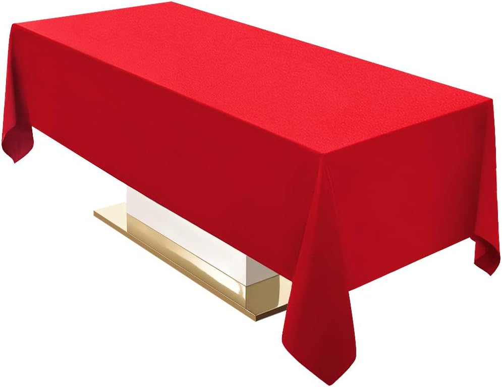 Surmente 5 Pack Black Tablecloth 90 x 132-inch Rectangular Polyester Table Cloth for Weddings, Banquets, or Restaurants