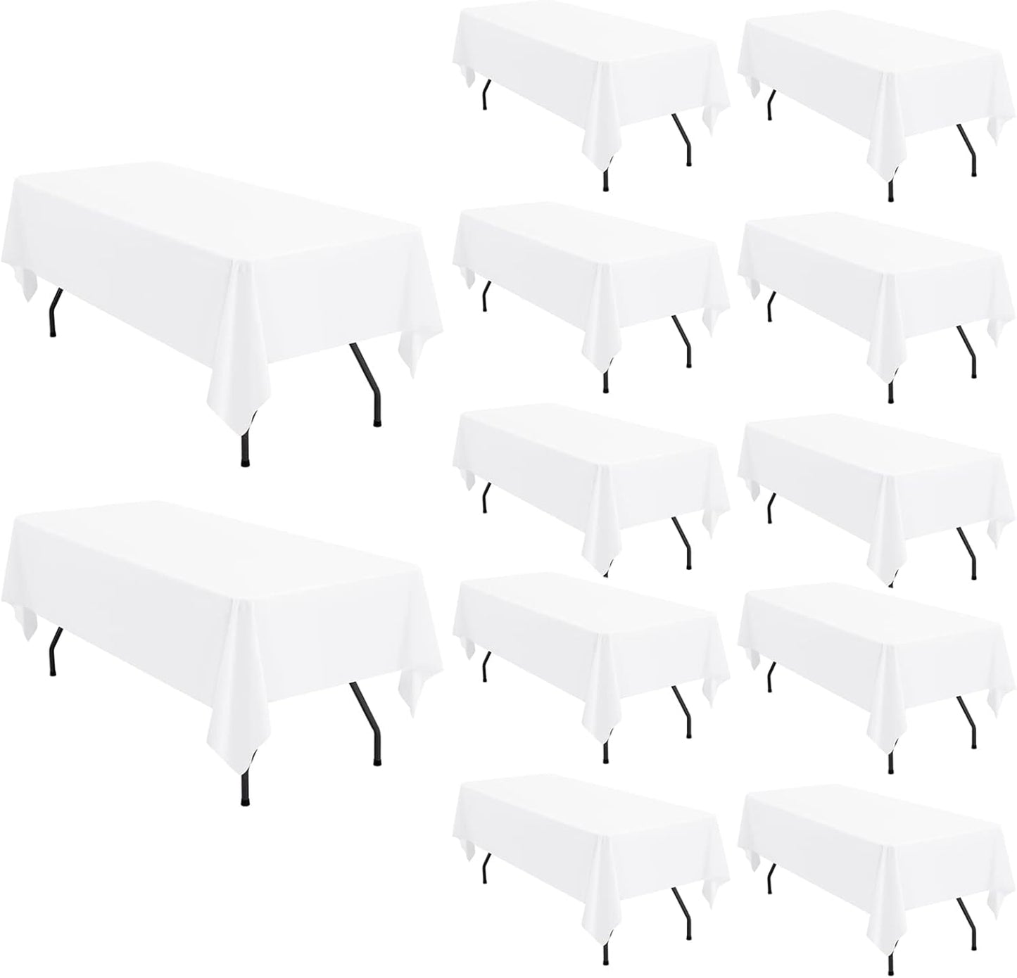 Pesonlook 12 Packs Square Tablecloth, 52×52 Inch Polyester Washable Square Polyester Table Cover for Tables/Buffet/Wedding/Party/Restaurant(Black)