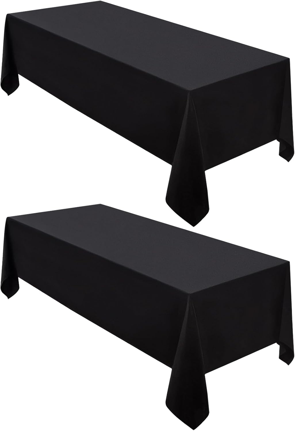 Surmente 5 Pack Black Tablecloth 90 x 132-inch Rectangular Polyester Table Cloth for Weddings, Banquets, or Restaurants