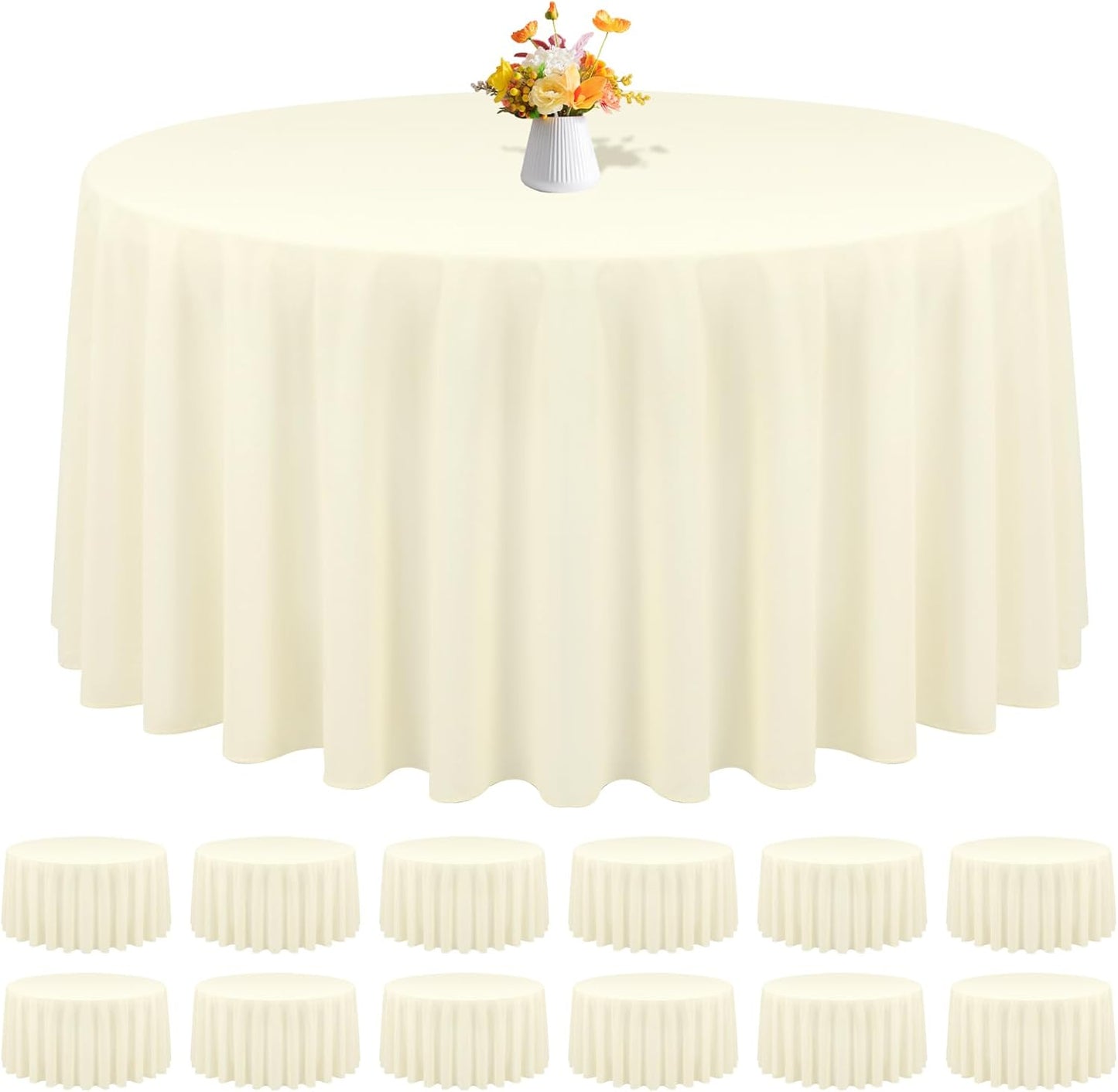 12 Pack Black Square Tablecloths 52 x 52 Inch, Table Cloth for Square Table, Stain and Wrinkle Resistant Washable Fabric Table Cloth, Polyester Tablecloth for Restaurant Banquet Party