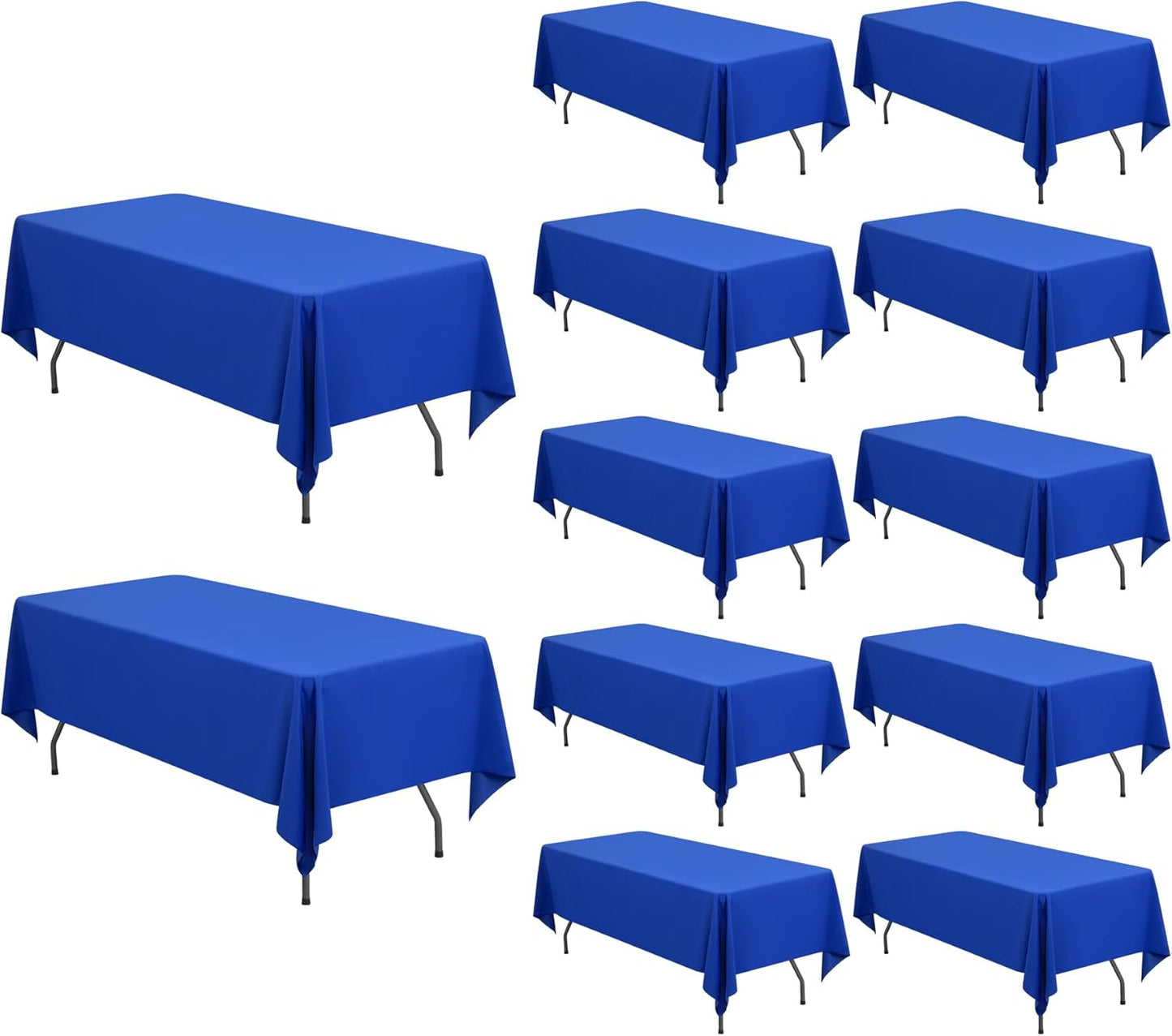 Pesonlook 12 Packs Square Tablecloth, 52×52 Inch Polyester Washable Square Polyester Table Cover for Tables/Buffet/Wedding/Party/Restaurant(Black)
