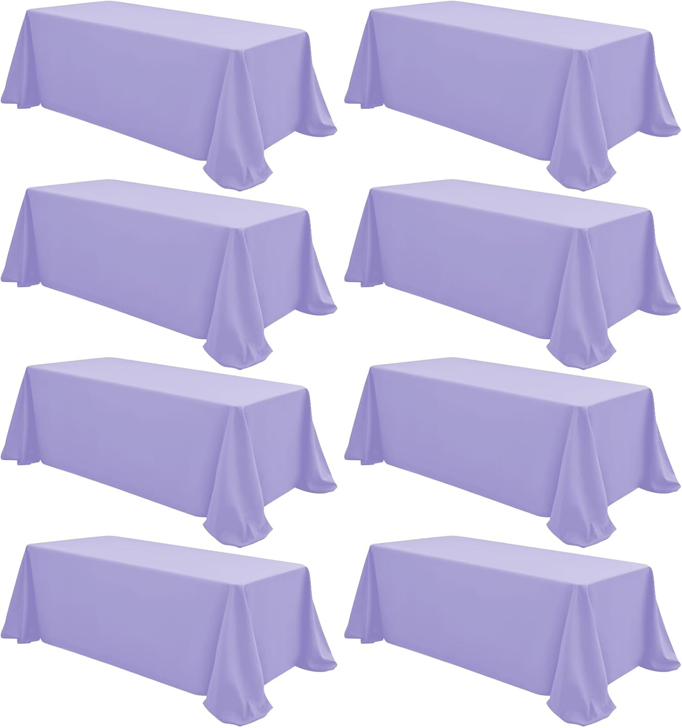 8 Pack Polyester Rectangle Tablecloth 60 x 126 Inch, Black Tablecloth Rectangle for 8 Ft Tables, Stain and Wrinkle Resistant Washable Table Cover for Kitchen Wedding Banquet Restaurant Party