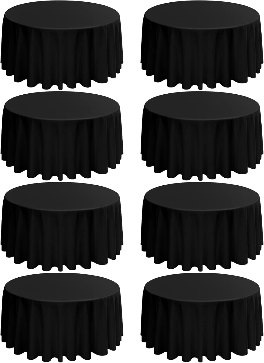 8 Pack Polyester Rectangle Tablecloth 60 x 126 Inch, Black Tablecloth Rectangle for 8 Ft Tables, Stain and Wrinkle Resistant Washable Table Cover for Kitchen Wedding Banquet Restaurant Party