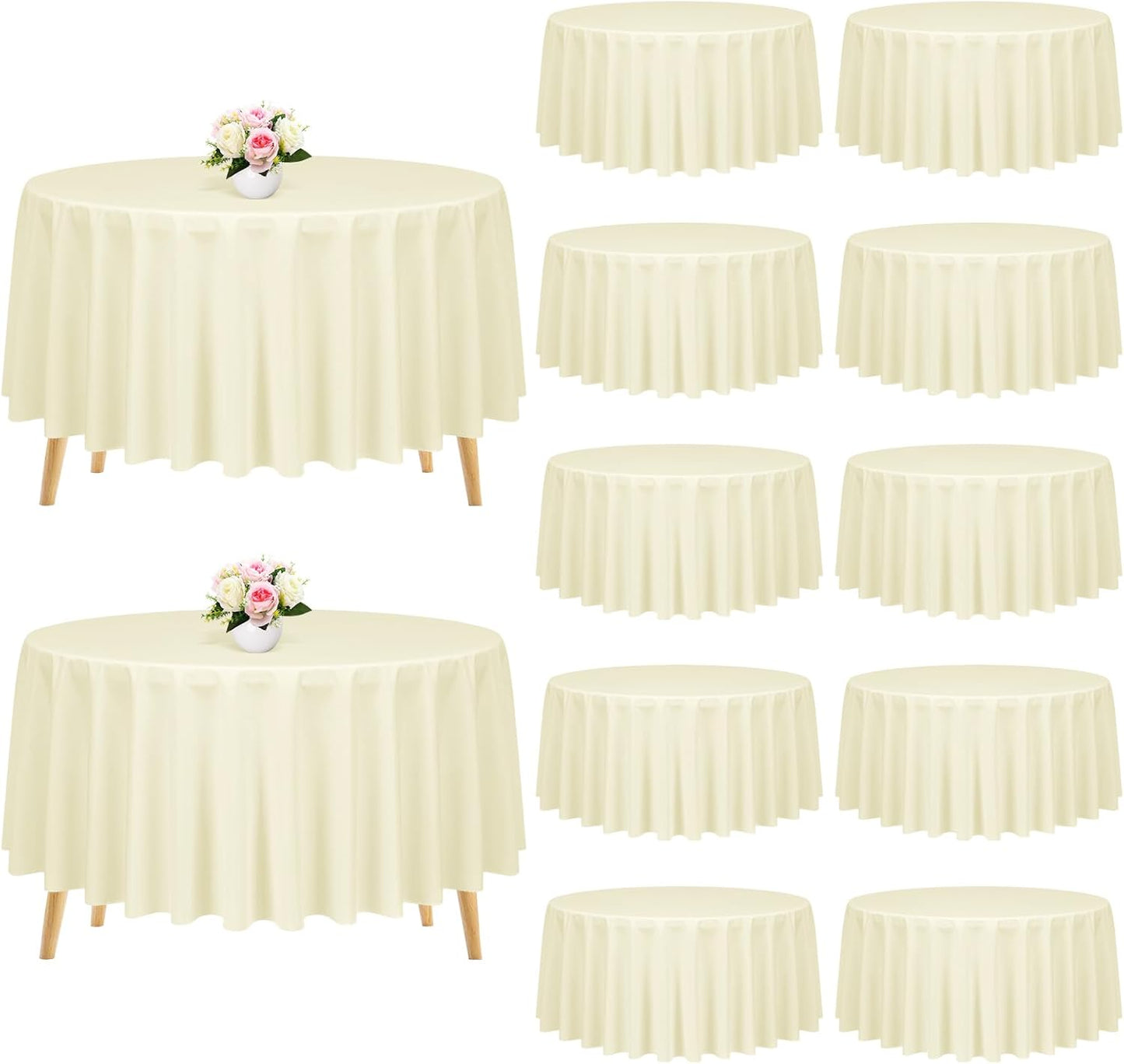 Pesonlook 12 Packs Square Tablecloth, 52×52 Inch Polyester Washable Square Polyester Table Cover for Tables/Buffet/Wedding/Party/Restaurant(Black)