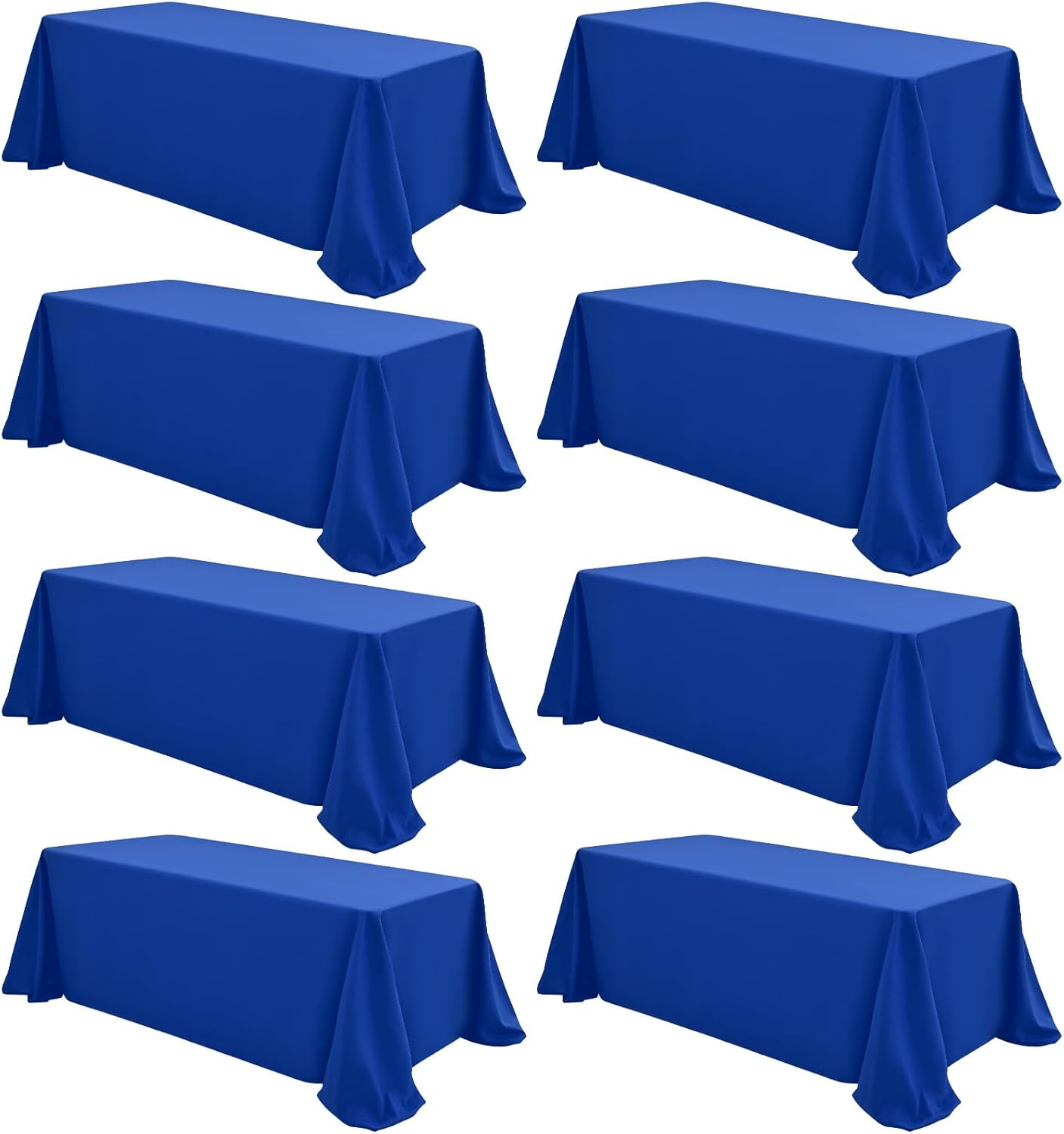8 Pack Polyester Rectangle Tablecloth 60 x 126 Inch, Black Tablecloth Rectangle for 8 Ft Tables, Stain and Wrinkle Resistant Washable Table Cover for Kitchen Wedding Banquet Restaurant Party