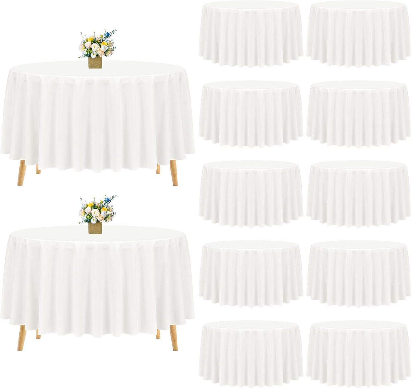 Pesonlook 12 Packs Square Tablecloth, 52×52 Inch Polyester Washable Square Polyester Table Cover for Tables/Buffet/Wedding/Party/Restaurant(Black)