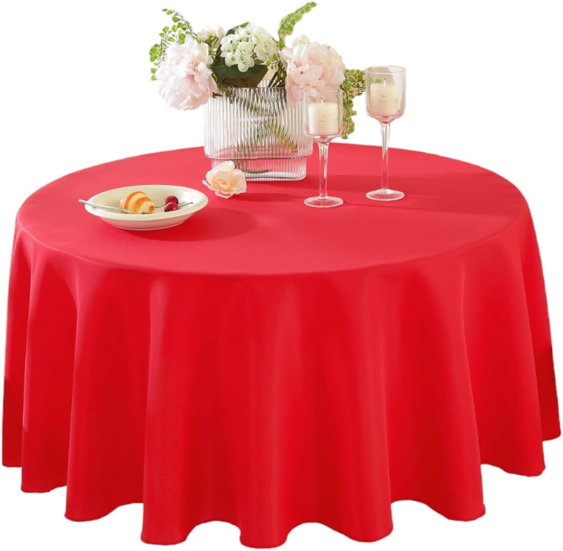 Craft And Party Rectangle Tablecloth, 90 x 156 Inch White Tablecloth, 8ft Rectangle Table Cloth, Polyester Fabric Washable Tablecloth for Home, Party, Wedding or Restaurant Use.