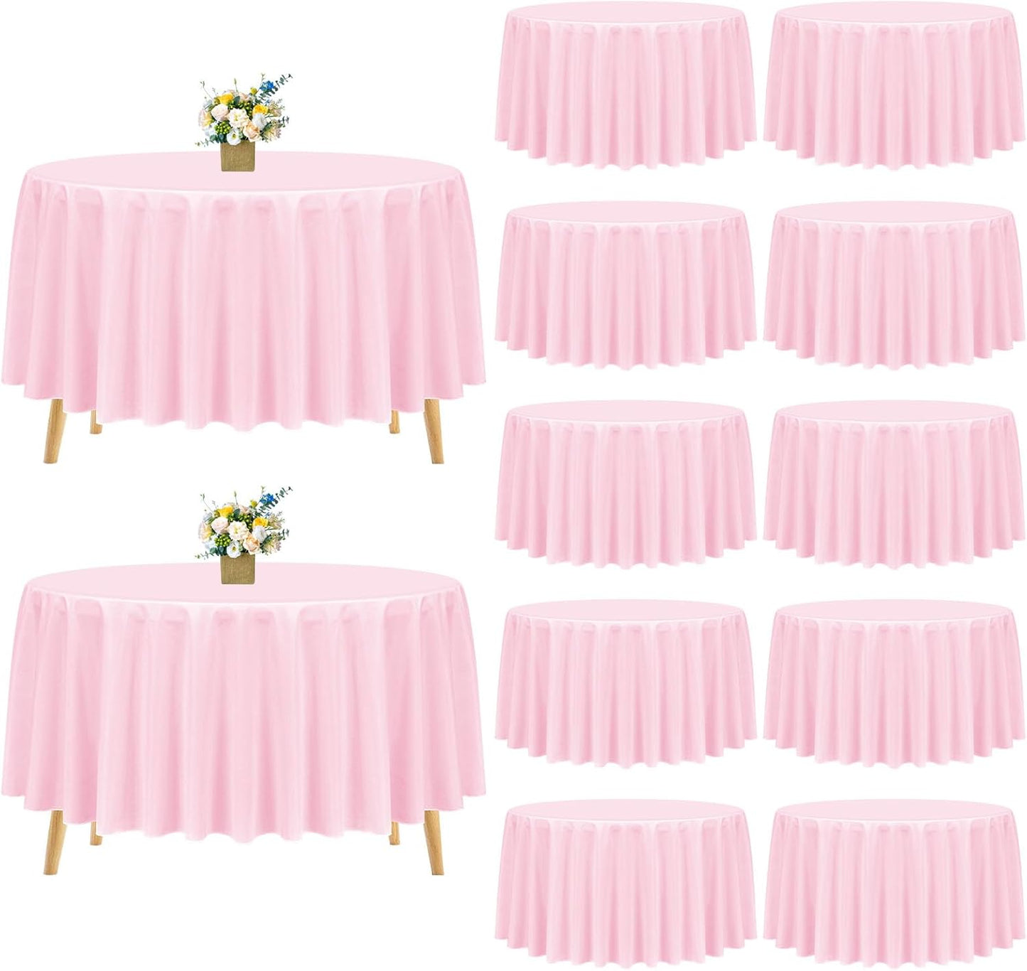 Pesonlook 12 Packs Square Tablecloth, 52×52 Inch Polyester Washable Square Polyester Table Cover for Tables/Buffet/Wedding/Party/Restaurant(Black)