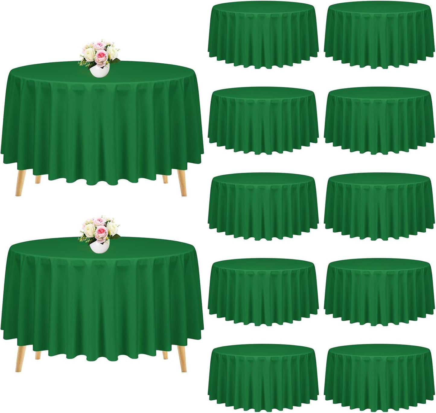 Pesonlook 12 Packs Square Tablecloth, 52×52 Inch Polyester Washable Square Polyester Table Cover for Tables/Buffet/Wedding/Party/Restaurant(Black)