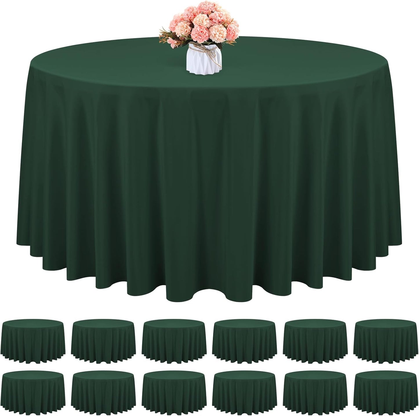 12 Pack Black Square Tablecloths 52 x 52 Inch, Table Cloth for Square Table, Stain and Wrinkle Resistant Washable Fabric Table Cloth, Polyester Tablecloth for Restaurant Banquet Party