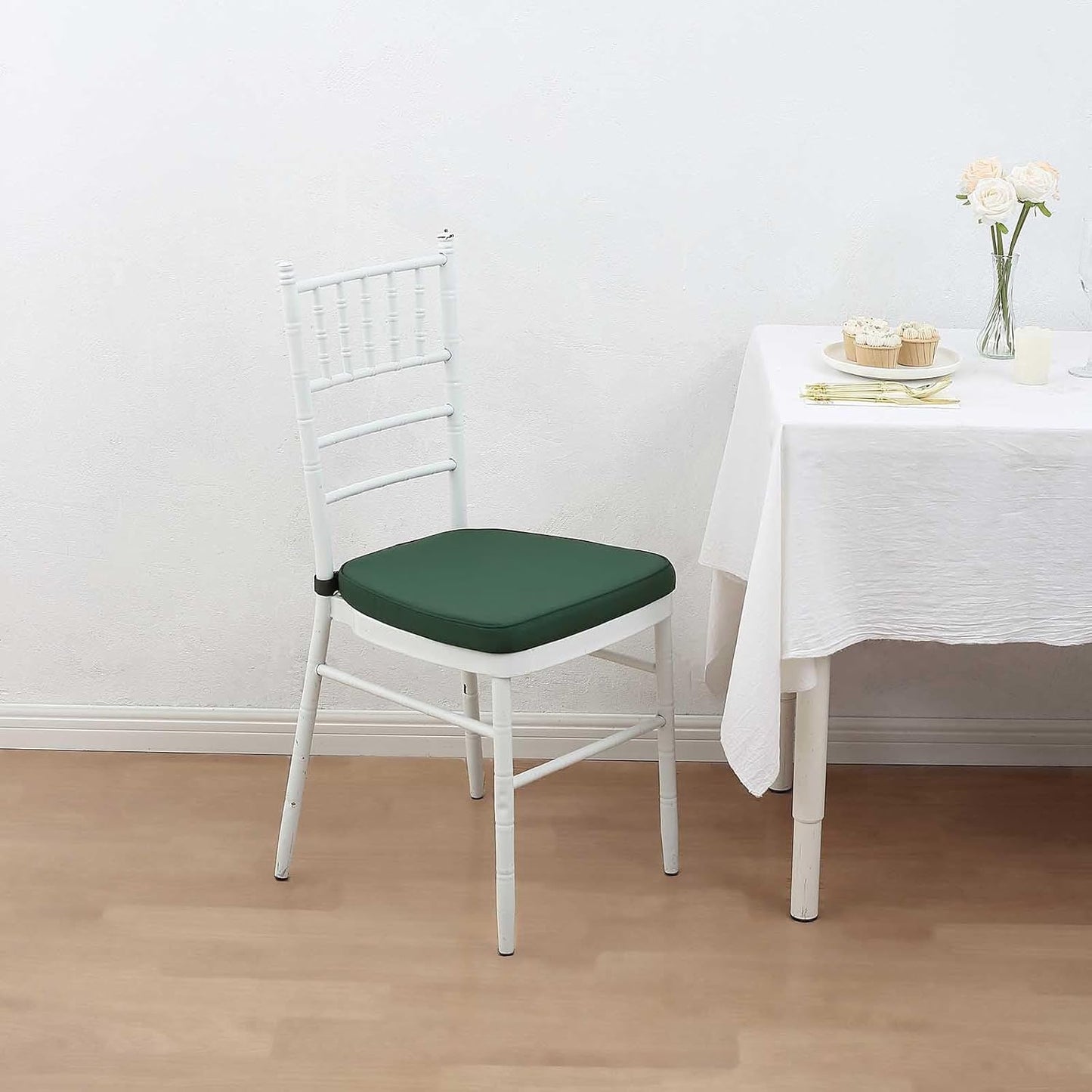 Tableclothsfactory 10PCS White Chiavari Chair Cushion for Wood Resin Chiavari Chairs Party Event Decoration - 2" Thick