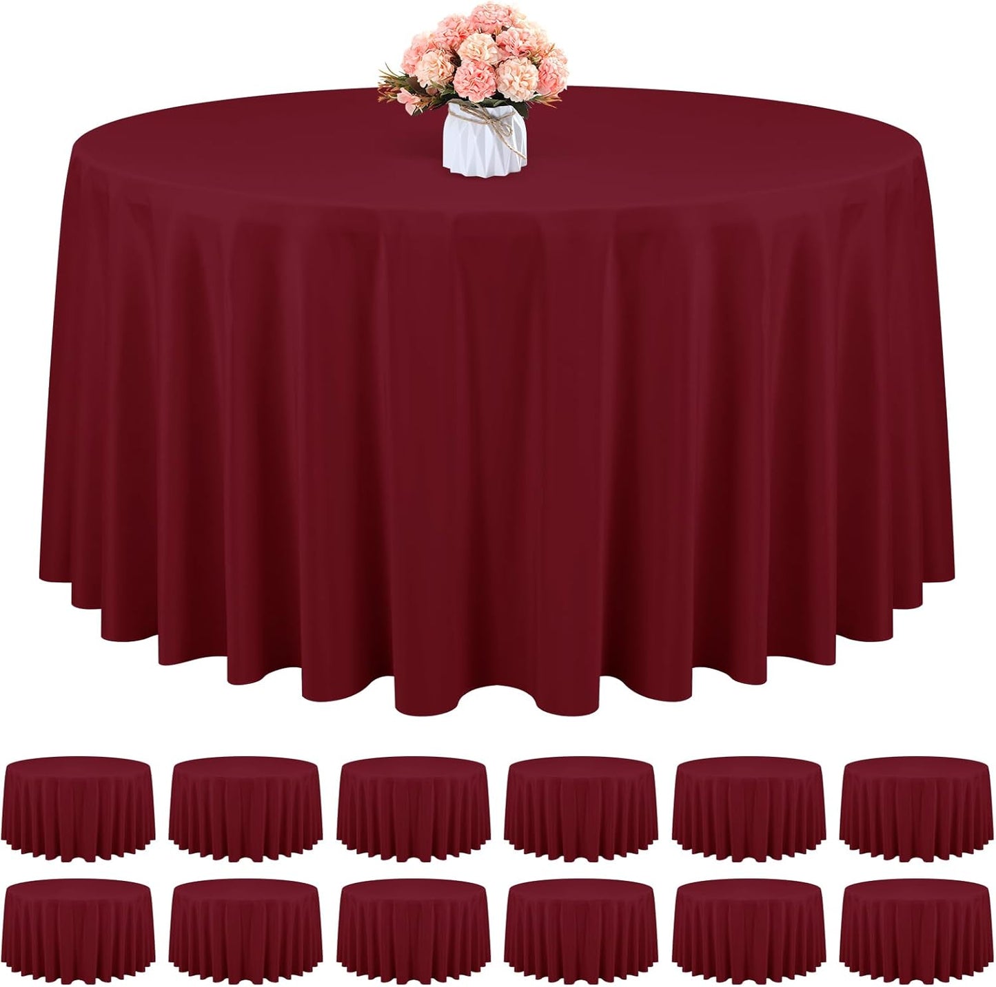 12 Pack Black Square Tablecloths 52 x 52 Inch, Table Cloth for Square Table, Stain and Wrinkle Resistant Washable Fabric Table Cloth, Polyester Tablecloth for Restaurant Banquet Party