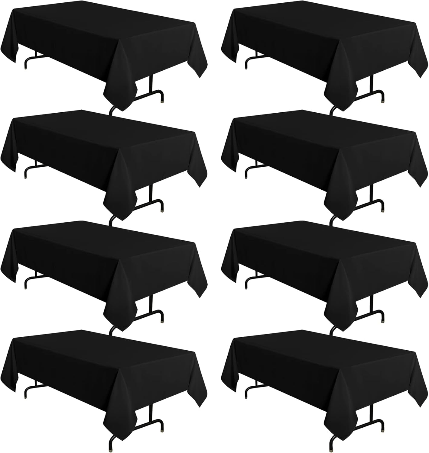 sancua 6 Pack White Tablecloth 90 x 156 Inch - Rectangle Table Cloth for 8 Feet Tables Stain and Wrinkle Resistant Washable Polyester Table Cover for Dining Wedding Banquet Party Buffet Restaurant