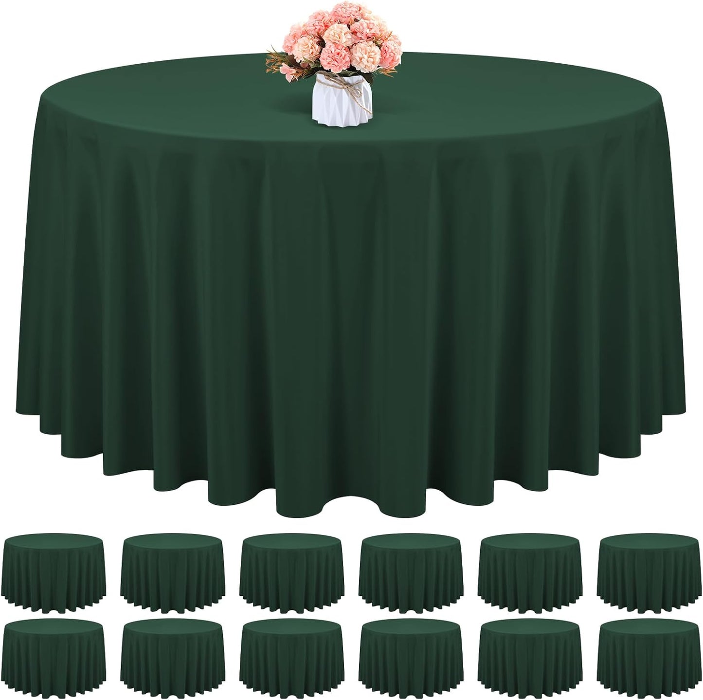 12 Pack Black Square Tablecloths 52 x 52 Inch, Table Cloth for Square Table, Stain and Wrinkle Resistant Washable Fabric Table Cloth, Polyester Tablecloth for Restaurant Banquet Party