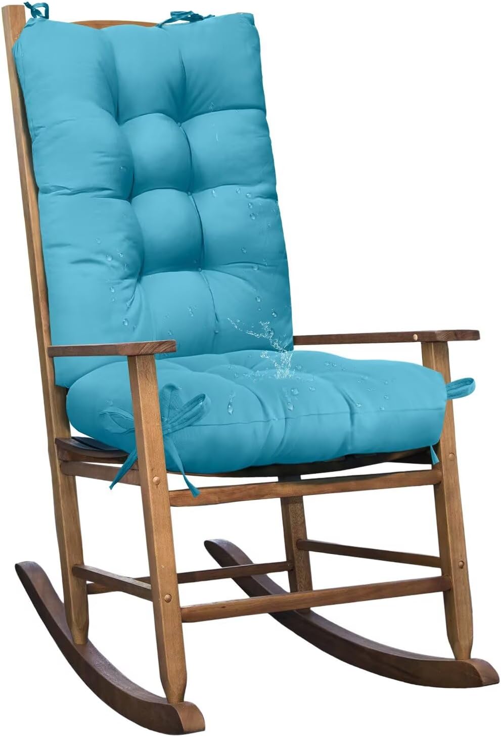 Waterproof Indoor Outdoor Rocking Chair Cushion Floral Patio Chair Pad Soft Seat Cushion for Porch Patio Bedroom Orange Grey