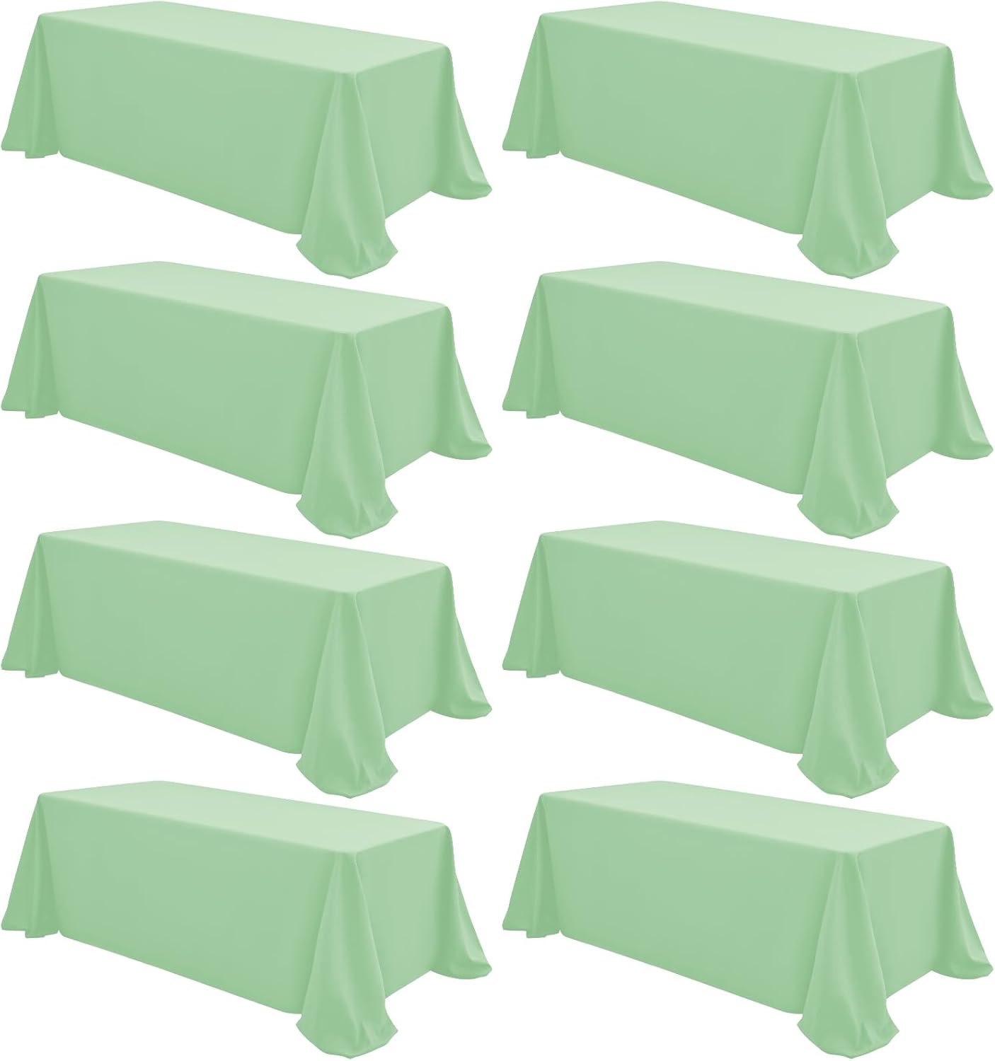 8 Pack Polyester Rectangle Tablecloth 60 x 126 Inch, Black Tablecloth Rectangle for 8 Ft Tables, Stain and Wrinkle Resistant Washable Table Cover for Kitchen Wedding Banquet Restaurant Party