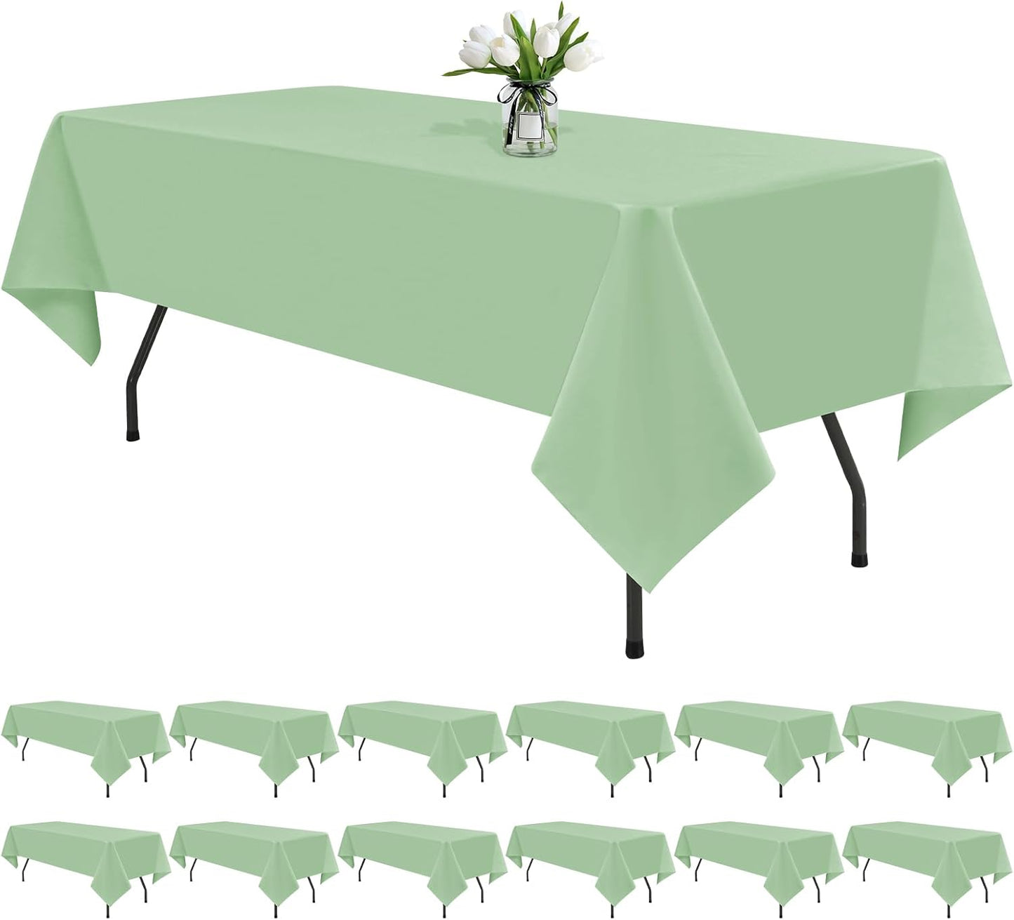 12 Pack Black Square Tablecloths 52 x 52 Inch, Table Cloth for Square Table, Stain and Wrinkle Resistant Washable Fabric Table Cloth, Polyester Tablecloth for Restaurant Banquet Party