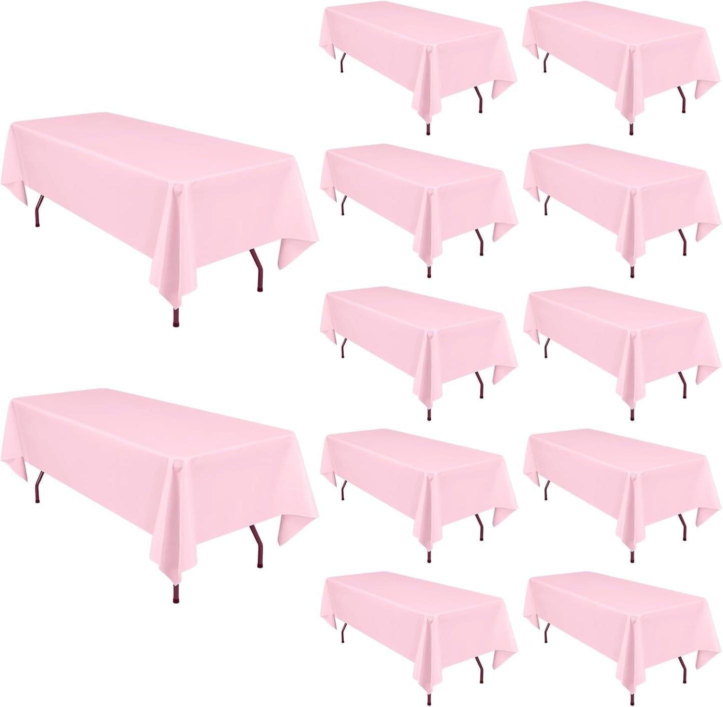 Pesonlook 12 Packs Square Tablecloth, 52×52 Inch Polyester Washable Square Polyester Table Cover for Tables/Buffet/Wedding/Party/Restaurant(Black)