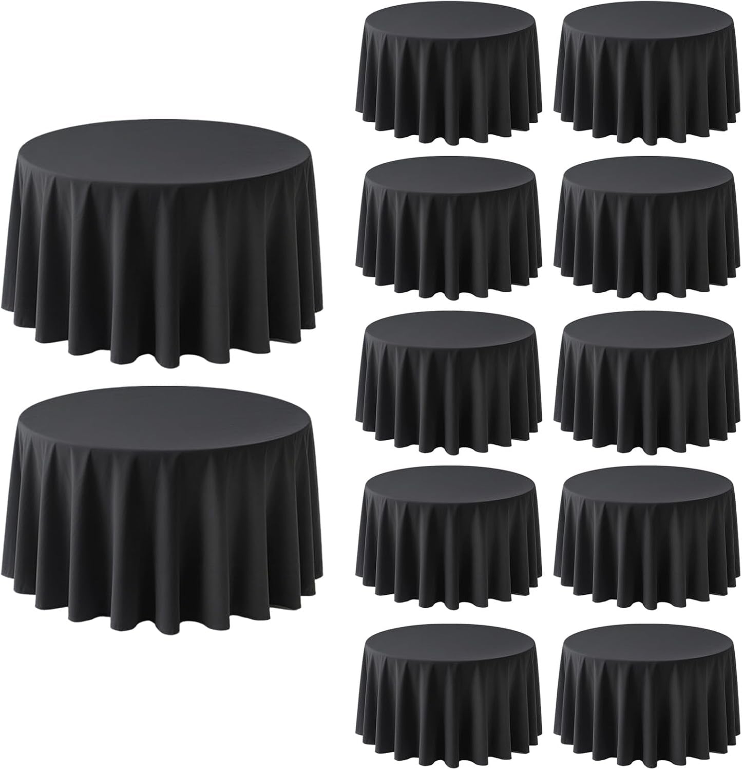 8 Pack Black Tablecloth 60 x 102 Inch Polyester Table Cloth for 6 Foot Rectangle Tables, Wrinkle Resistant Washable Decorative Fabric Table Covers for Wedding Party Banquet Buffet and Camping