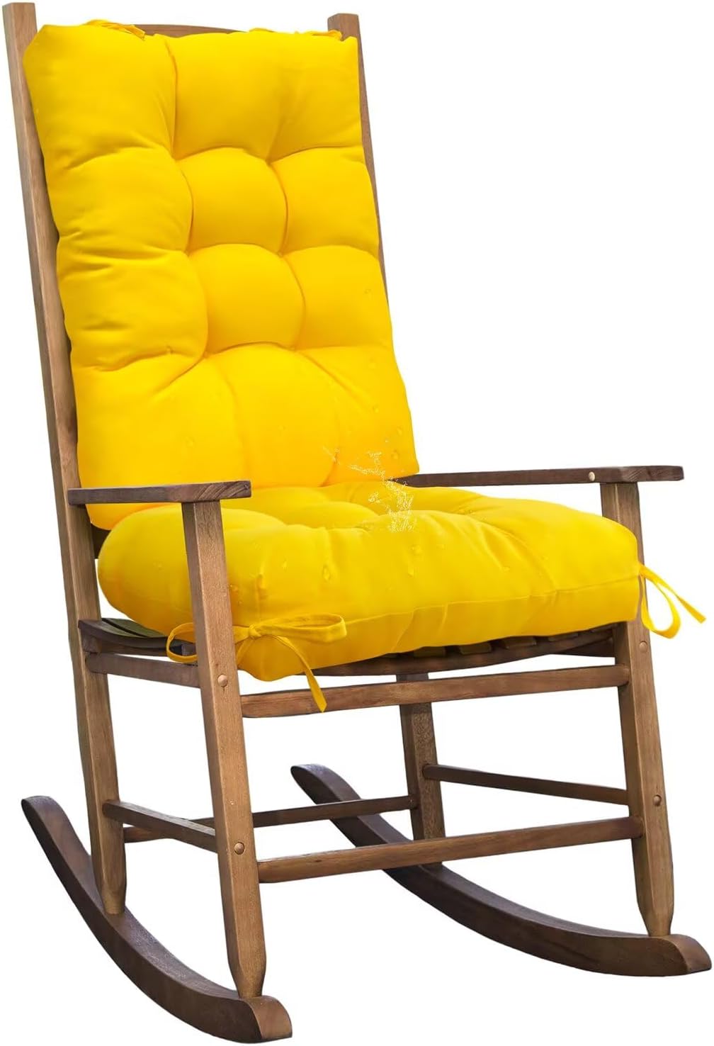 Waterproof Indoor Outdoor Rocking Chair Cushion Floral Patio Chair Pad Soft Seat Cushion for Porch Patio Bedroom Orange Grey