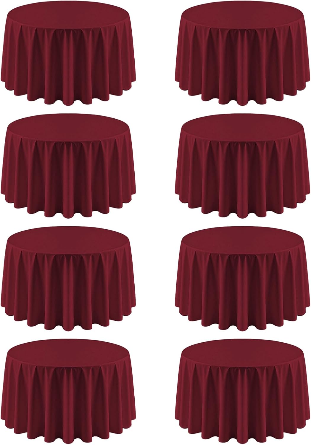 8 Pack Black Tablecloth 60 x 102 Inch Polyester Table Cloth for 6 Foot Rectangle Tables, Wrinkle Resistant Washable Decorative Fabric Table Covers for Wedding Party Banquet Buffet and Camping