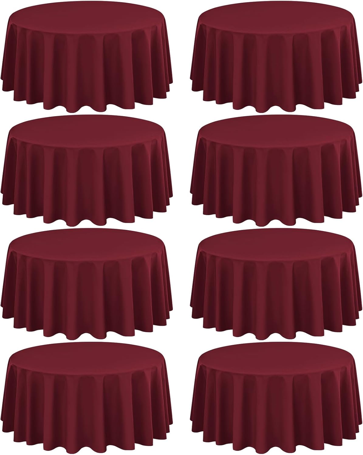 8 Pack Polyester Rectangle Tablecloth 60 x 126 Inch, Black Tablecloth Rectangle for 8 Ft Tables, Stain and Wrinkle Resistant Washable Table Cover for Kitchen Wedding Banquet Restaurant Party