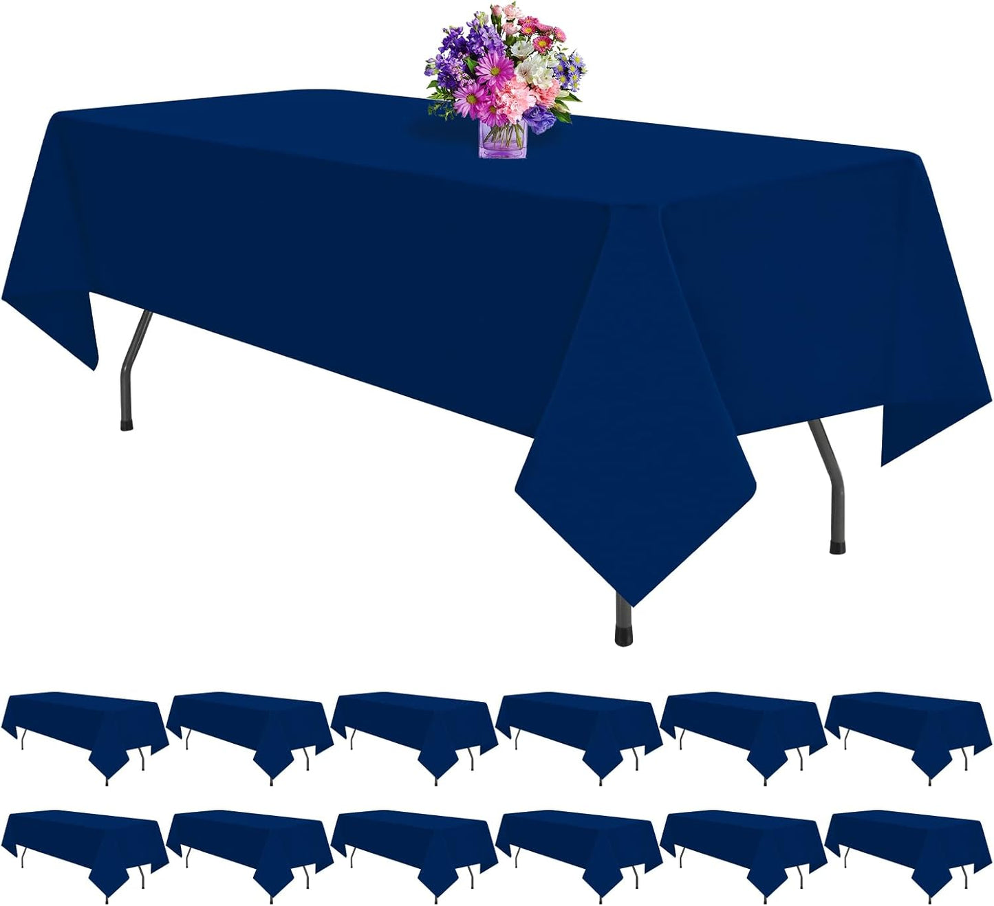 12 Pack Black Square Tablecloths 52 x 52 Inch, Table Cloth for Square Table, Stain and Wrinkle Resistant Washable Fabric Table Cloth, Polyester Tablecloth for Restaurant Banquet Party