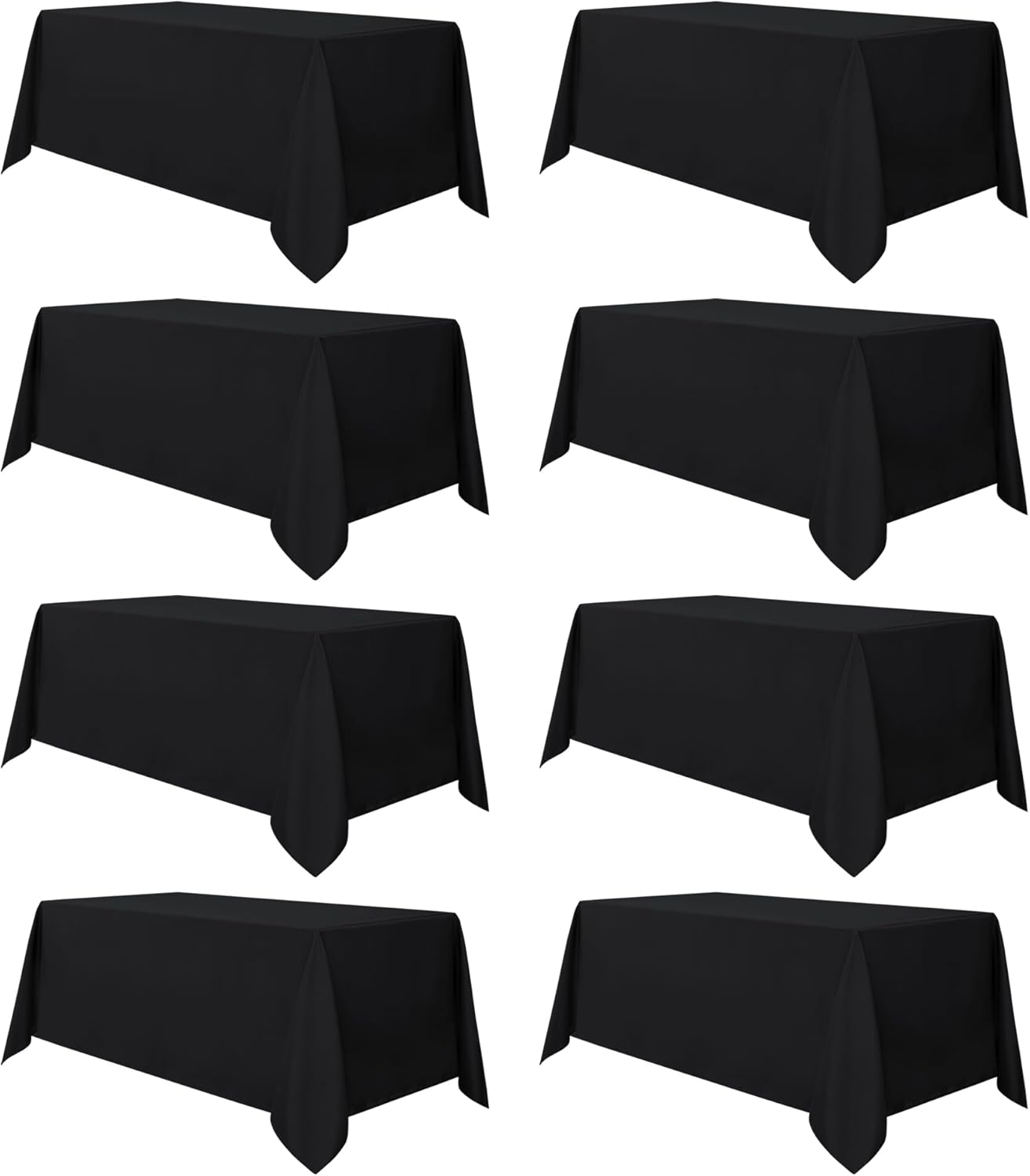 sancua 6 Pack White Tablecloth 90 x 156 Inch - Rectangle Table Cloth for 8 Feet Tables Stain and Wrinkle Resistant Washable Polyester Table Cover for Dining Wedding Banquet Party Buffet Restaurant