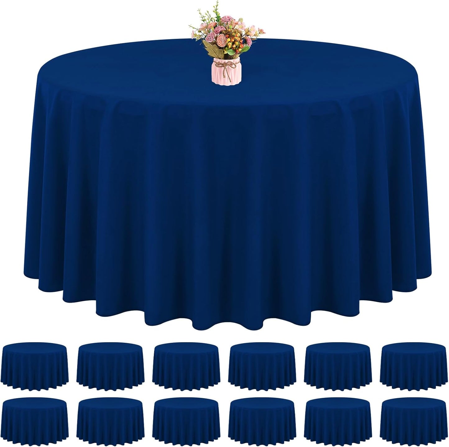 12 Pack Black Square Tablecloths 52 x 52 Inch, Table Cloth for Square Table, Stain and Wrinkle Resistant Washable Fabric Table Cloth, Polyester Tablecloth for Restaurant Banquet Party