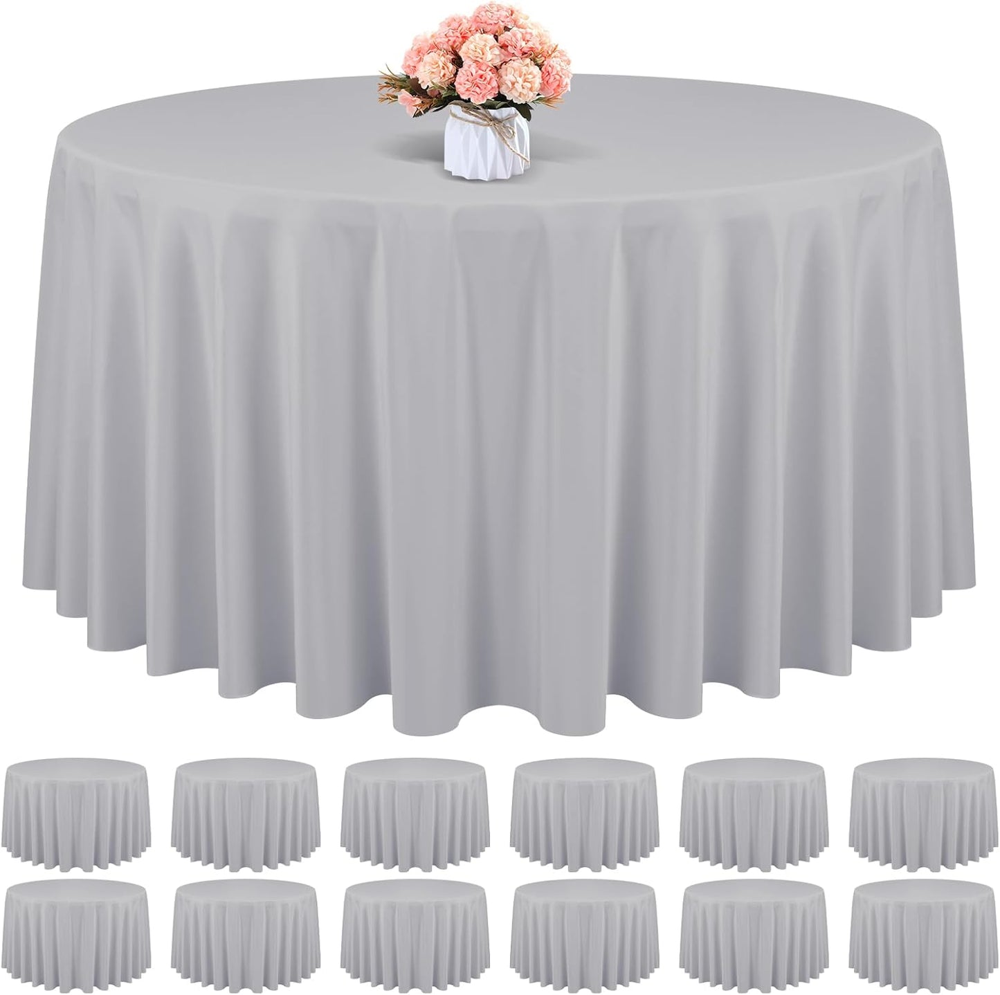 12 Pack Black Square Tablecloths 52 x 52 Inch, Table Cloth for Square Table, Stain and Wrinkle Resistant Washable Fabric Table Cloth, Polyester Tablecloth for Restaurant Banquet Party