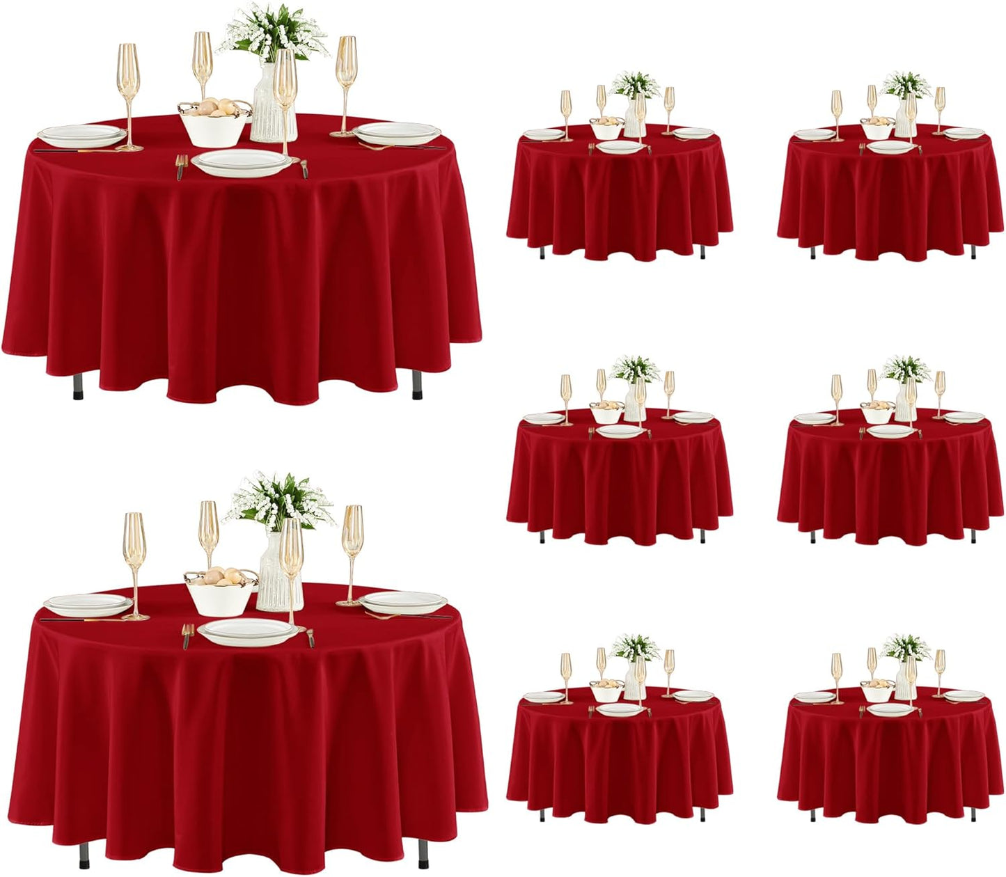 Fitable 8 Pack Table Cloth Rectangle Table: Stain and Wrinkle Resistant Tablecloth Rectangular, Washable Polyester Tablecloths for Wedding Party Dining Banquet Event Catering(White, 70x120 Inch)