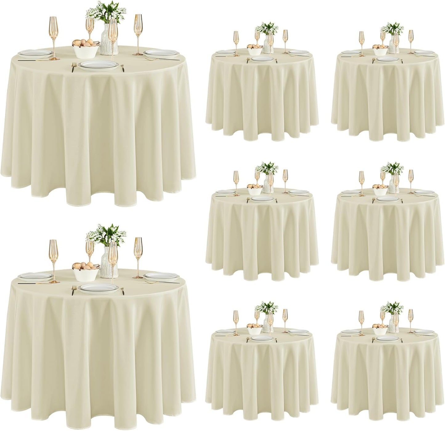 Fitable 8 Pack Table Cloth Rectangle Table: Stain and Wrinkle Resistant Tablecloth Rectangular, Washable Polyester Tablecloths for Wedding Party Dining Banquet Event Catering(White, 70x120 Inch)
