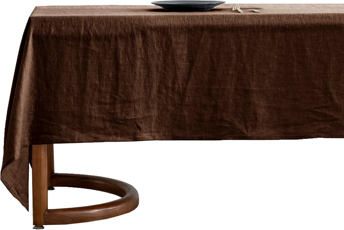 EVERLY 100% Pure Linen Rectangle Tablecloth 84Lx60W Inches for Dining,Weddings and Restaurants,Decorative Halloween,Thanksgiving,Christmas Table Cloth Machine Washable Tablecloths-Natural Linen