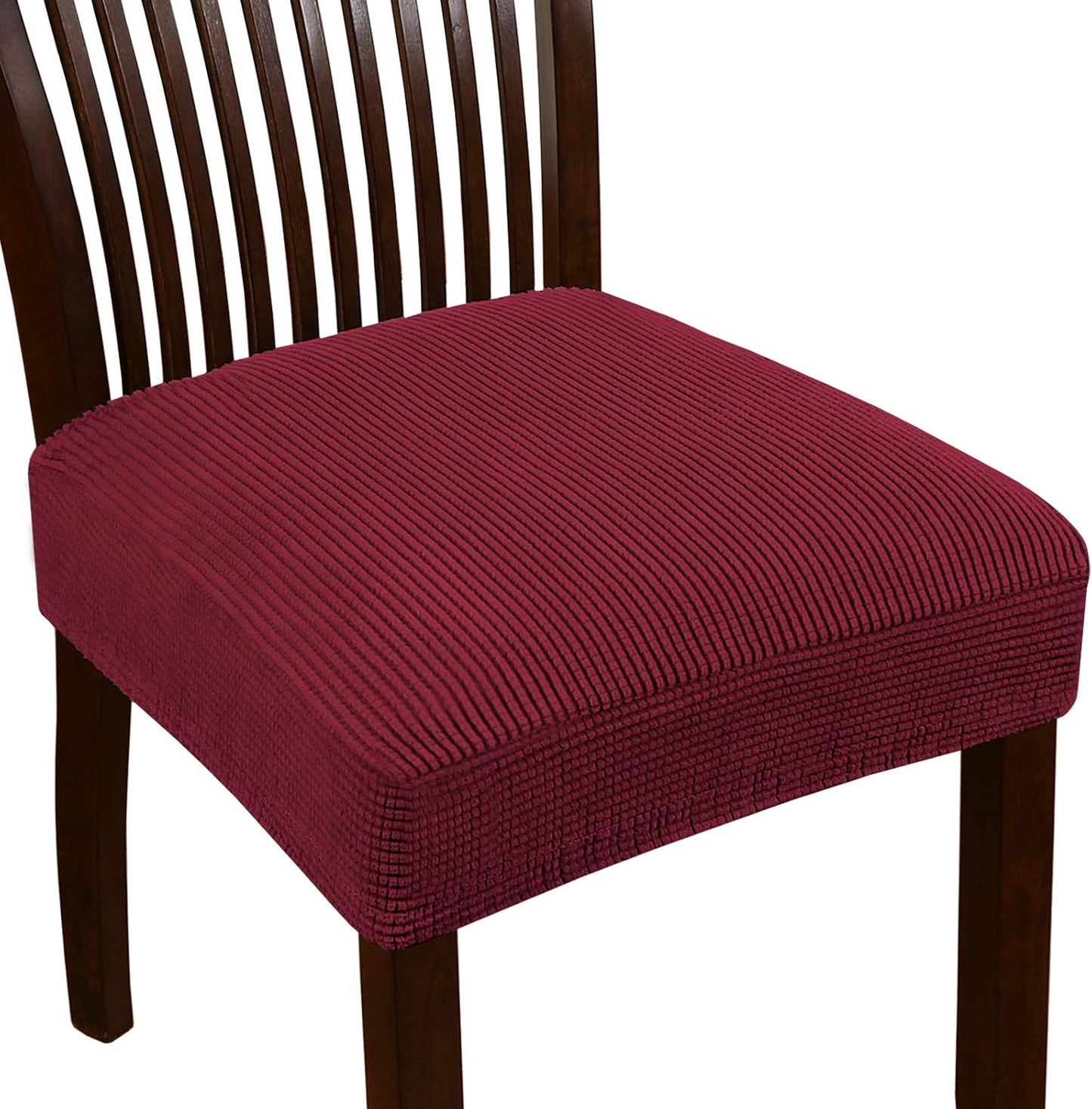 Turquoize Stretch Dining Chair Covers Seat Covers for Dining Room Chair Covers Set of 6，Removable Washable Kitchen Chair Seat Cushion Slipcovers Protector, Khaki
