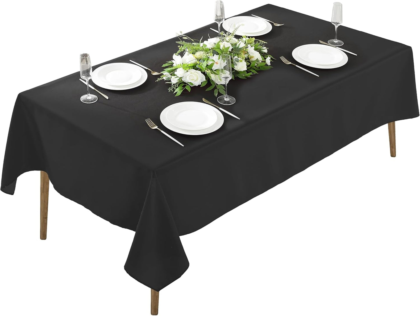 Craft And Party Rectangle Tablecloth, 90 x 156 Inch White Tablecloth, 8ft Rectangle Table Cloth, Polyester Fabric Washable Tablecloth for Home, Party, Wedding or Restaurant Use.