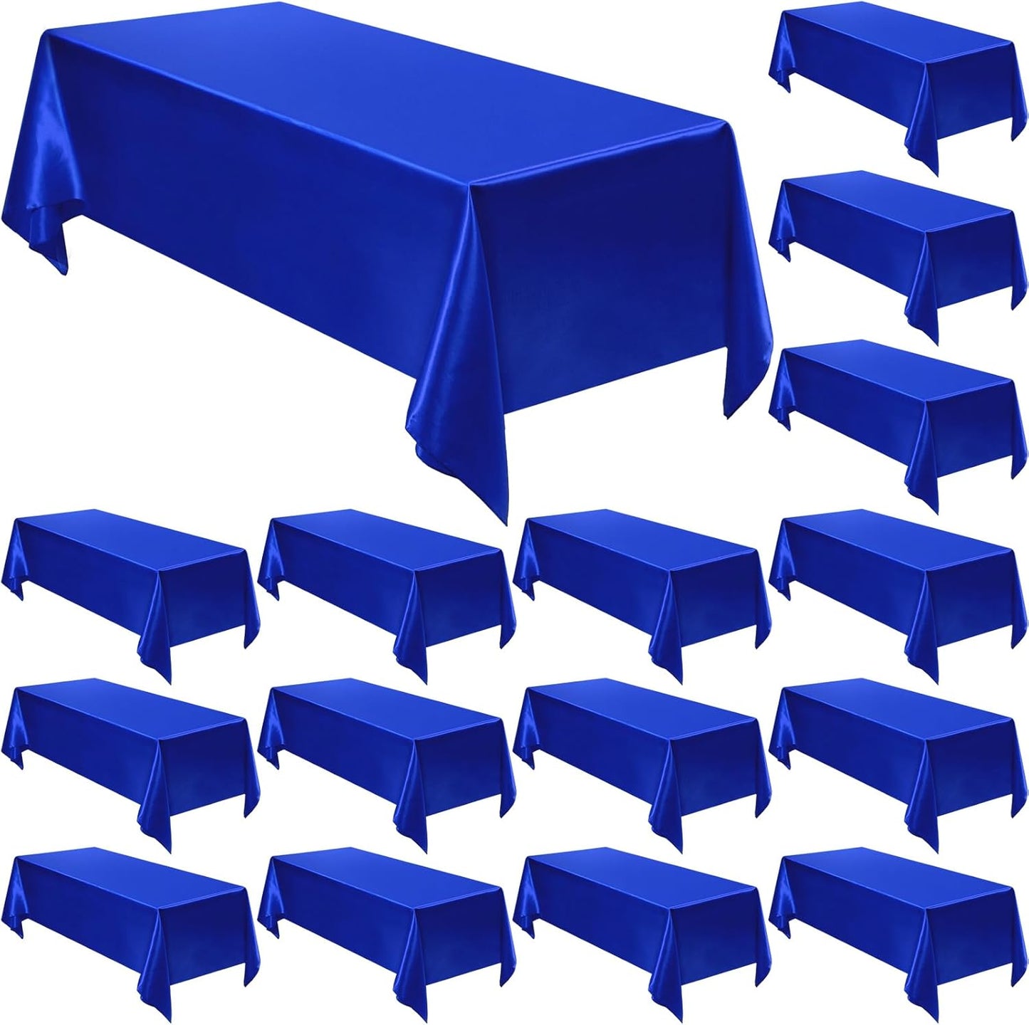Moukeren 18 Pack Rectangle Tablecloths 58 x 102 Inch Table Cloth Reusable Washable Polyester Table Clothes Bulk for 6 ft Tables for Wedding, Party, Restaurant (White)
