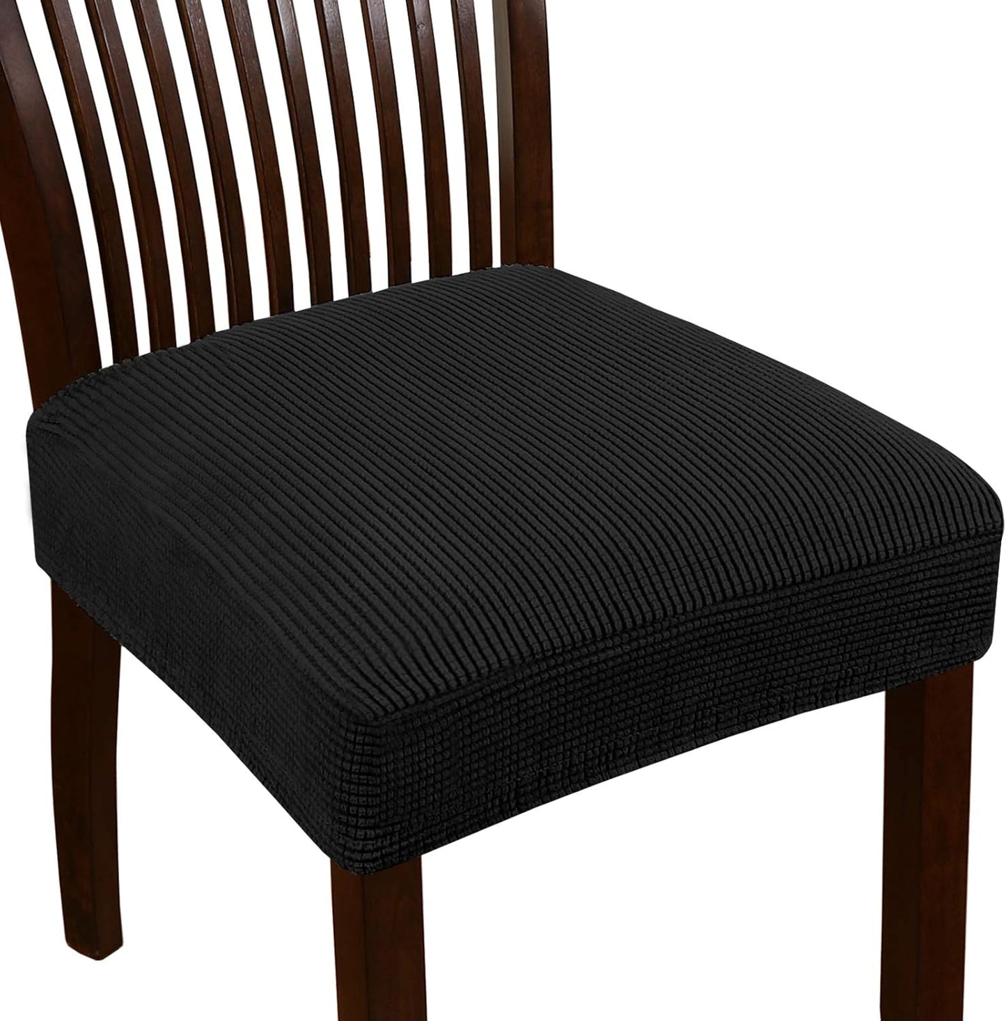 Turquoize Stretch Dining Chair Covers Seat Covers for Dining Room Chair Covers Set of 6，Removable Washable Kitchen Chair Seat Cushion Slipcovers Protector, Khaki