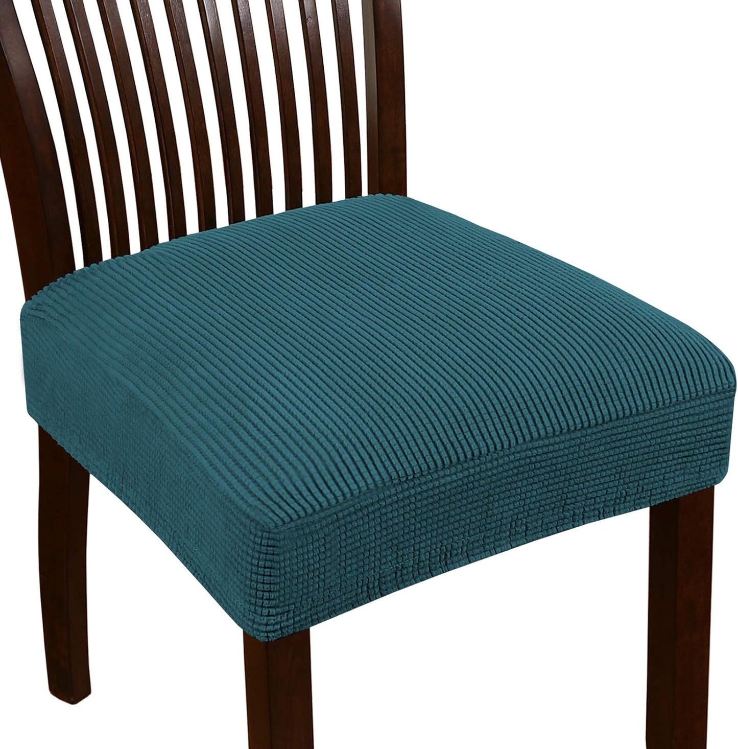Turquoize Stretch Dining Chair Covers Seat Covers for Dining Room Chair Covers Set of 6，Removable Washable Kitchen Chair Seat Cushion Slipcovers Protector, Khaki