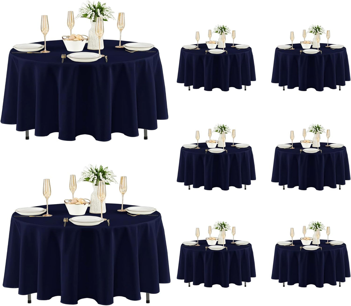 Fitable 8 Pack Table Cloth Rectangle Table: Stain and Wrinkle Resistant Tablecloth Rectangular, Washable Polyester Tablecloths for Wedding Party Dining Banquet Event Catering(White, 70x120 Inch)