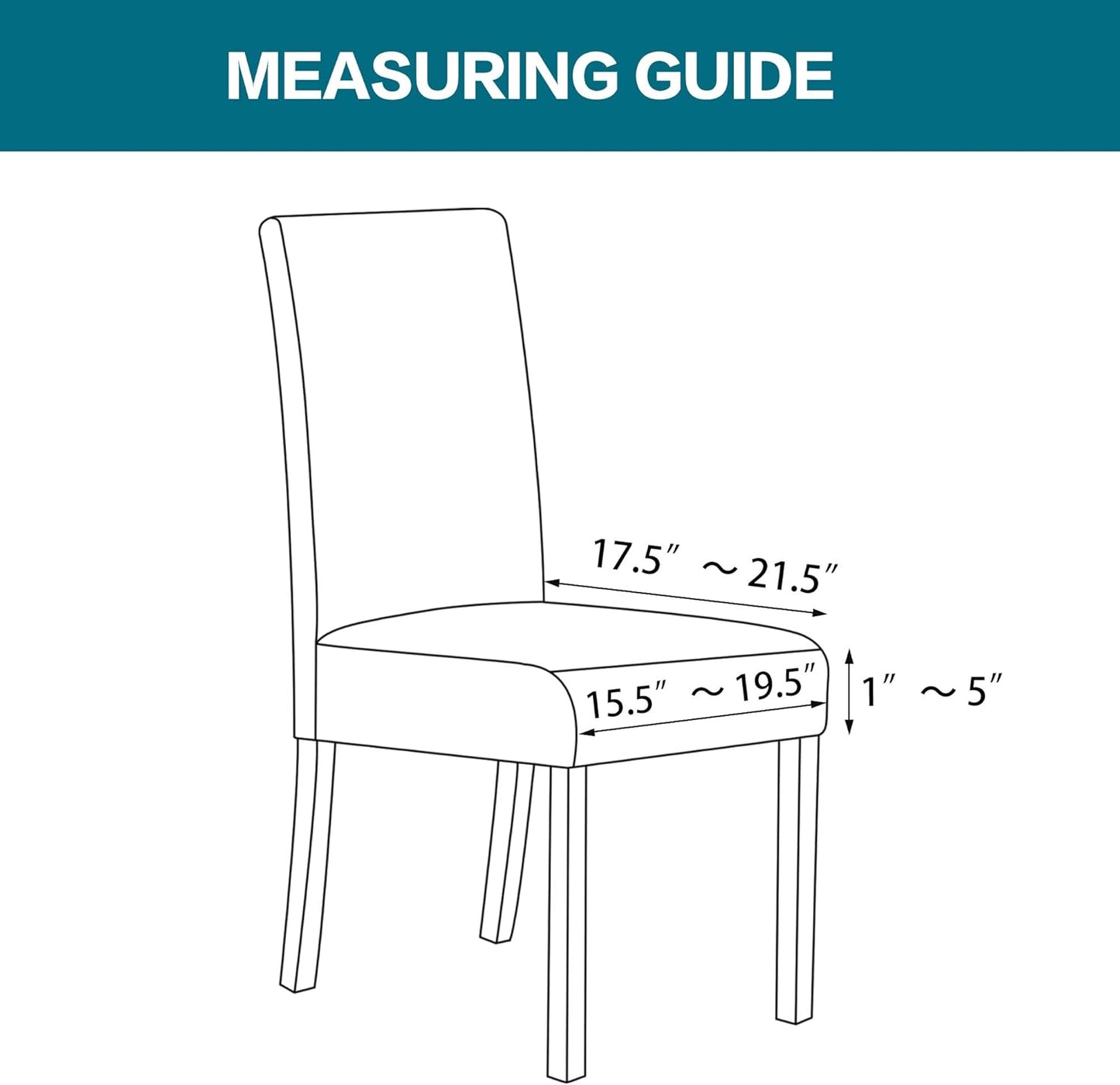 Turquoize Stretch Dining Chair Covers Seat Covers for Dining Room Chair Covers Set of 6，Removable Washable Kitchen Chair Seat Cushion Slipcovers Protector, Khaki
