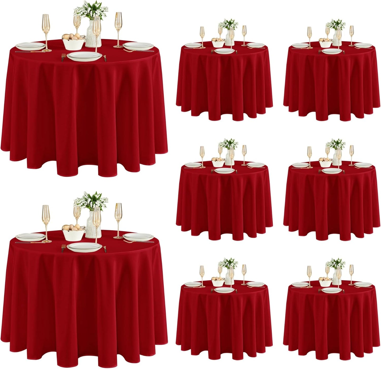 Fitable 8 Pack Table Cloth Rectangle Table: Stain and Wrinkle Resistant Tablecloth Rectangular, Washable Polyester Tablecloths for Wedding Party Dining Banquet Event Catering(White, 70x120 Inch)