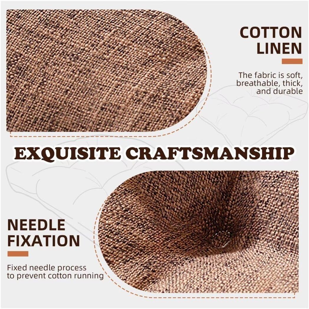 Chair Cushions for Dining Chairs 4 Pack, Indoor Kitchen Seat Cushions U Shape Non-Slip Chair Pads with Ties for Dining Room, Office 17.7" x 16.5" x 3.9" Wood Color