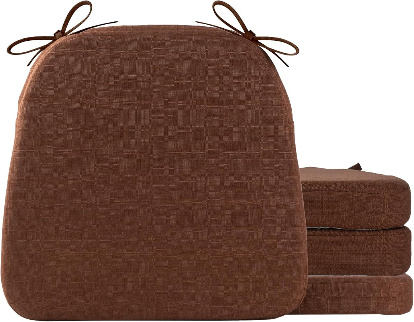 Battilo Chair Cushions for Dining Chairs with Ties, Indoor/Outdoor Kitchen Chair Pad with Non-Slip Backing, Dining Seat Cushion with Machine Washable Removable Cover, 16"x16"x2", Set of 2, Sage Green