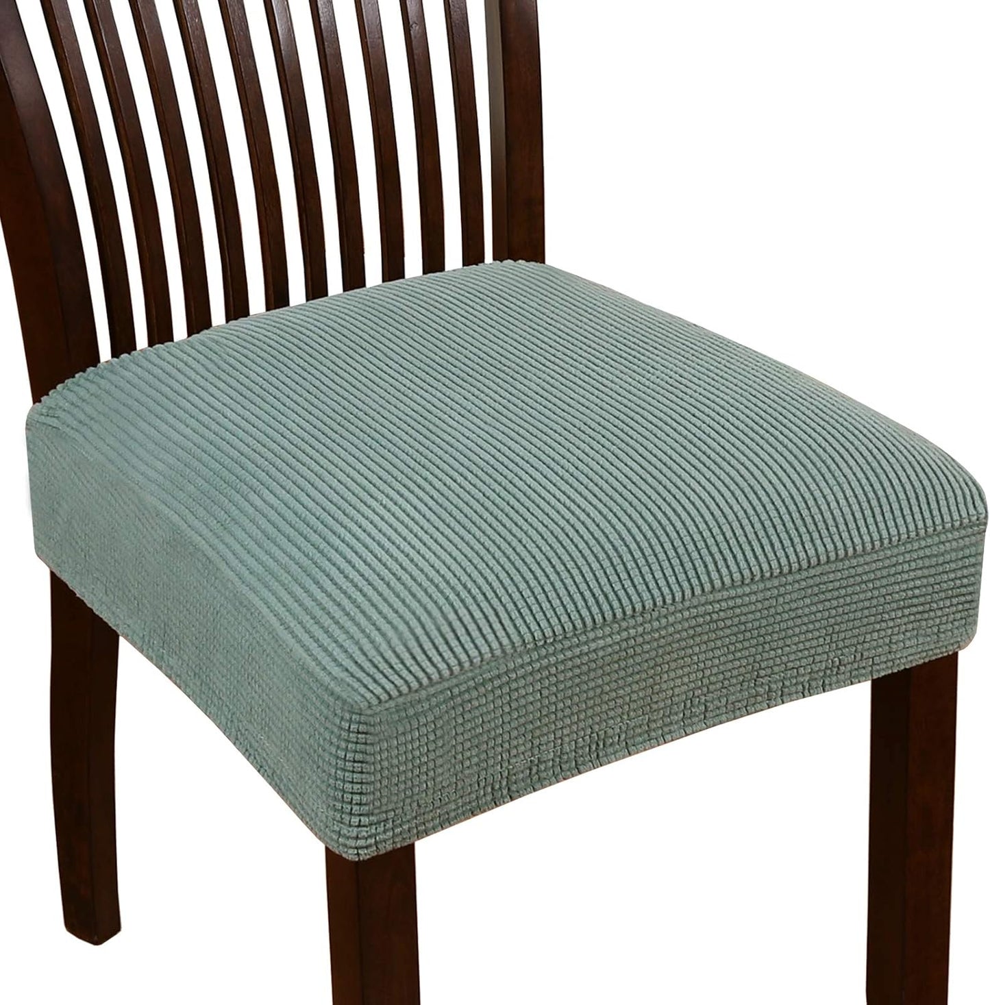 Turquoize Stretch Dining Chair Covers Seat Covers for Dining Room Chair Covers Set of 6，Removable Washable Kitchen Chair Seat Cushion Slipcovers Protector, Khaki