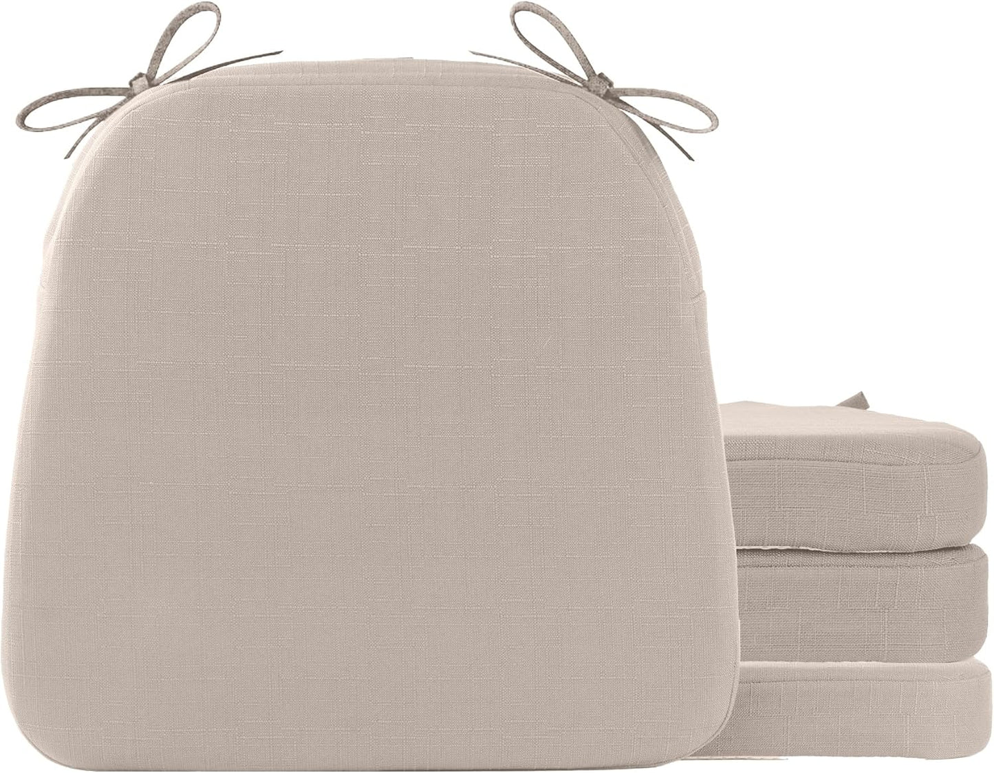 Battilo Chair Cushions for Dining Chairs with Ties, Indoor/Outdoor Kitchen Chair Pad with Non-Slip Backing, Dining Seat Cushion with Machine Washable Removable Cover, 16"x16"x2", Set of 2, Sage Green