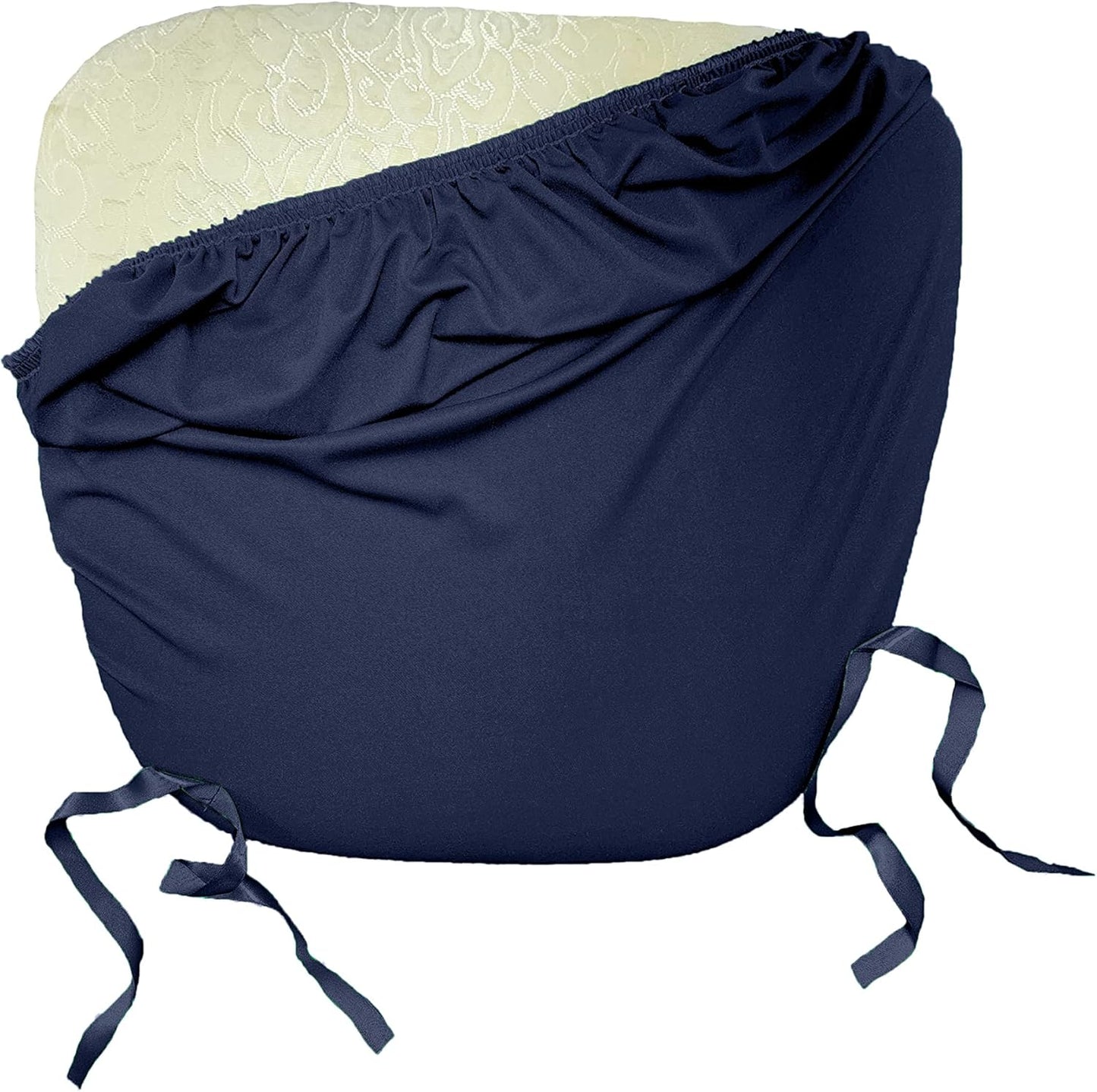 LA Linen Pack-4 Spandex Chiavari Chair Cushion Cover,White