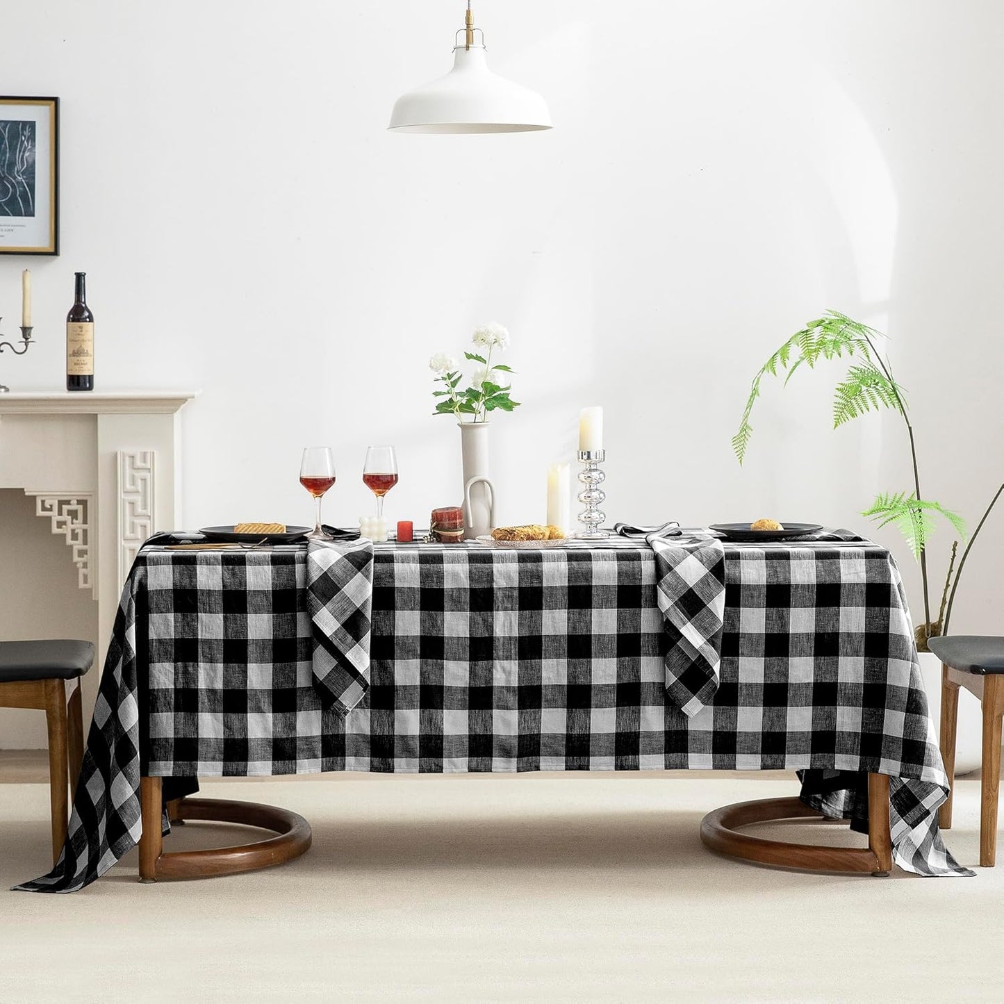 EVERLY 100% Pure Linen Rectangle Tablecloth 84Lx60W Inches for Dining,Weddings and Restaurants,Decorative Halloween,Thanksgiving,Christmas Table Cloth Machine Washable Tablecloths-Natural Linen