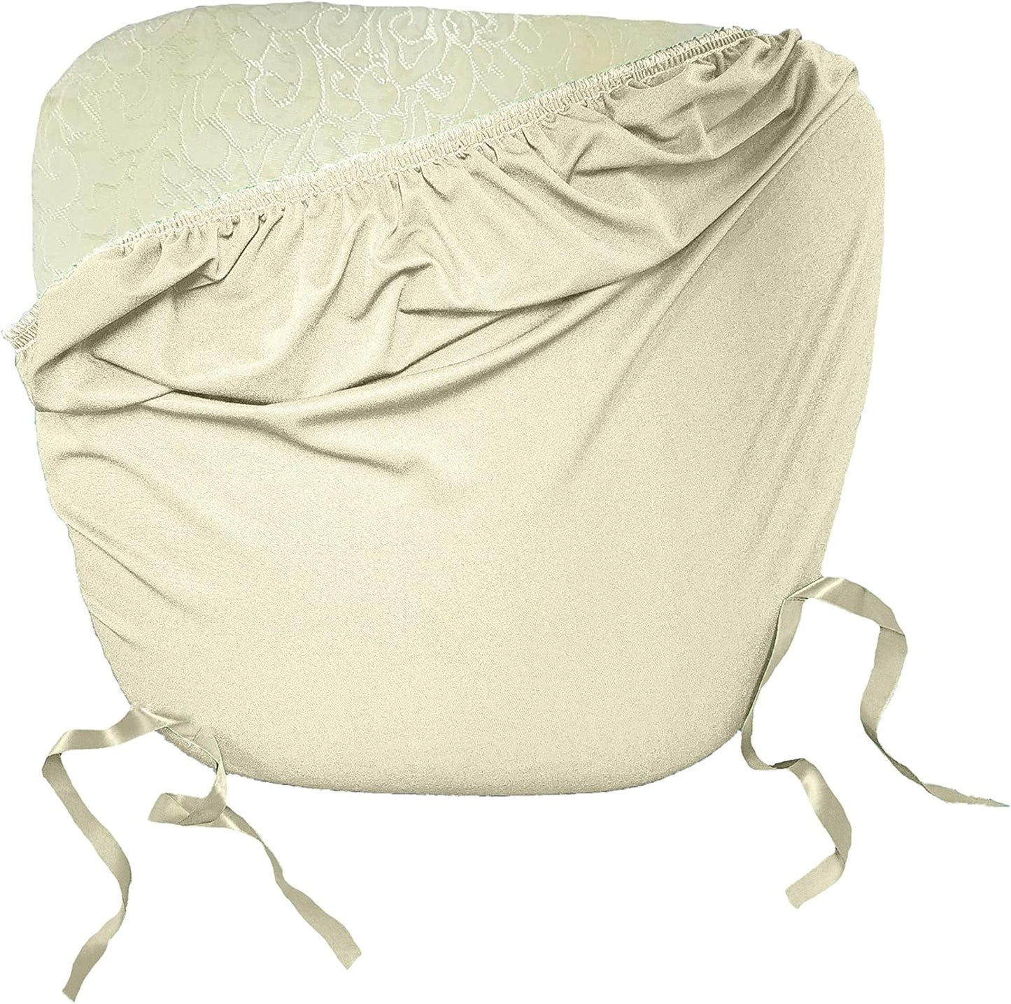 LA Linen Pack-4 Spandex Chiavari Chair Cushion Cover,White